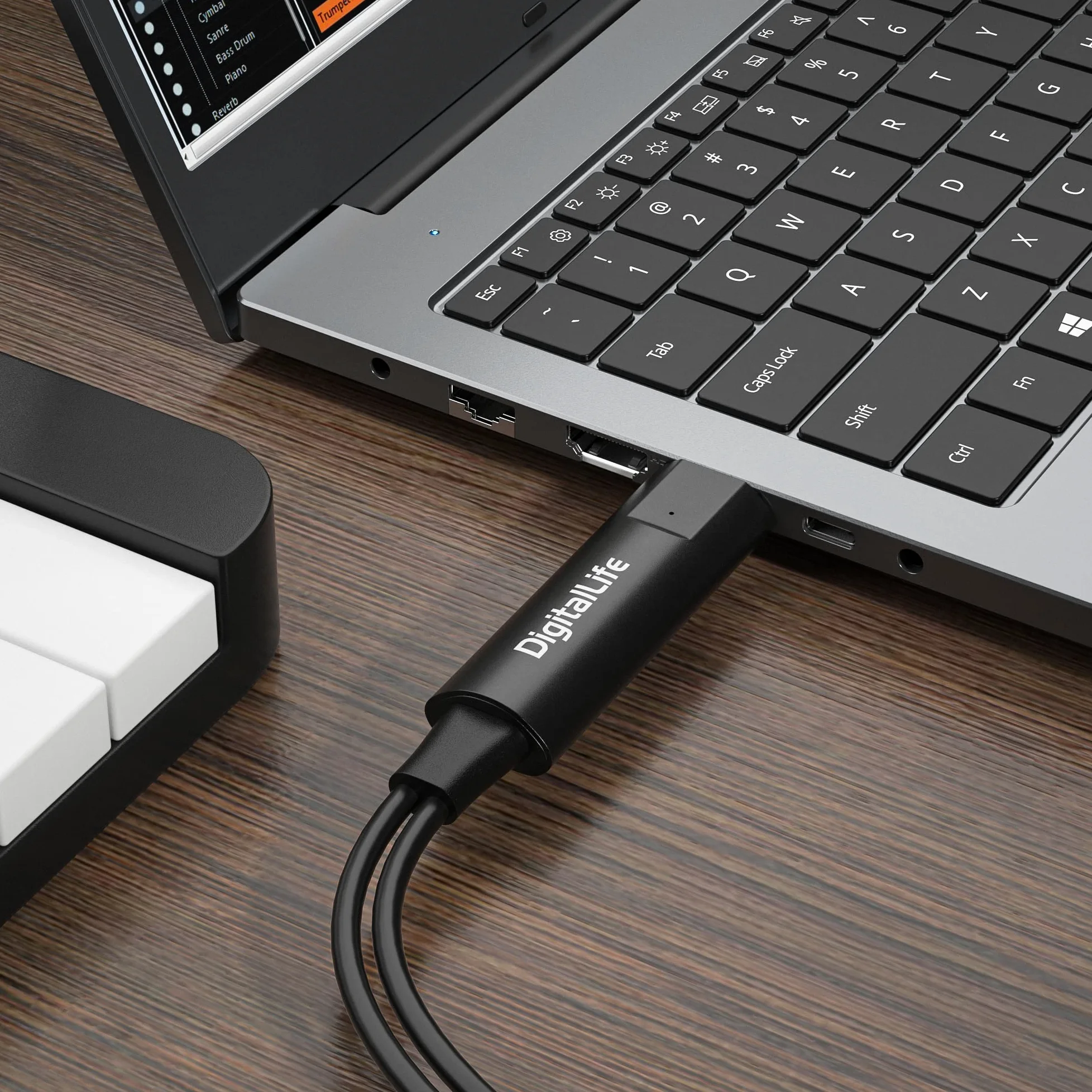 DigitalLife SyncX5 Series | USB-MIDI-Interface 1-In/1-Out 5-Pin DIN für Keyboards und Synthesizer, Stabile MIDI-Übertragung & Geringe Latenz, Kompatibel mit PC und Mac, für Musiker & Produzenten