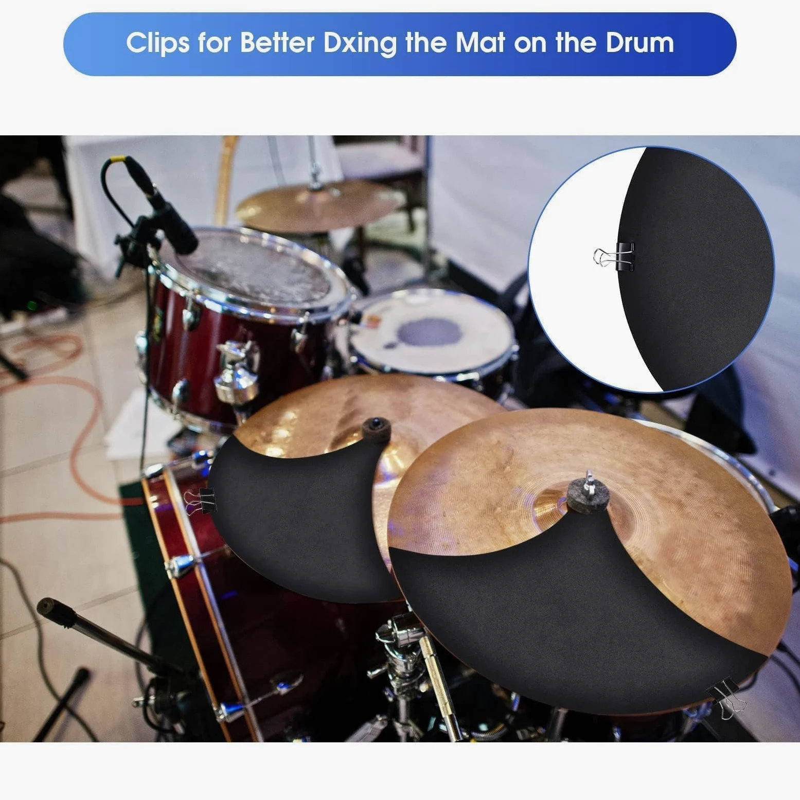 Ejoyous Drum Pad Drum-Schalldämpfer, Schlagzeug Dämpferset 10-TLG Drum Pad Drumming Übungspad aus Gummischaum für Bass Snaredrum