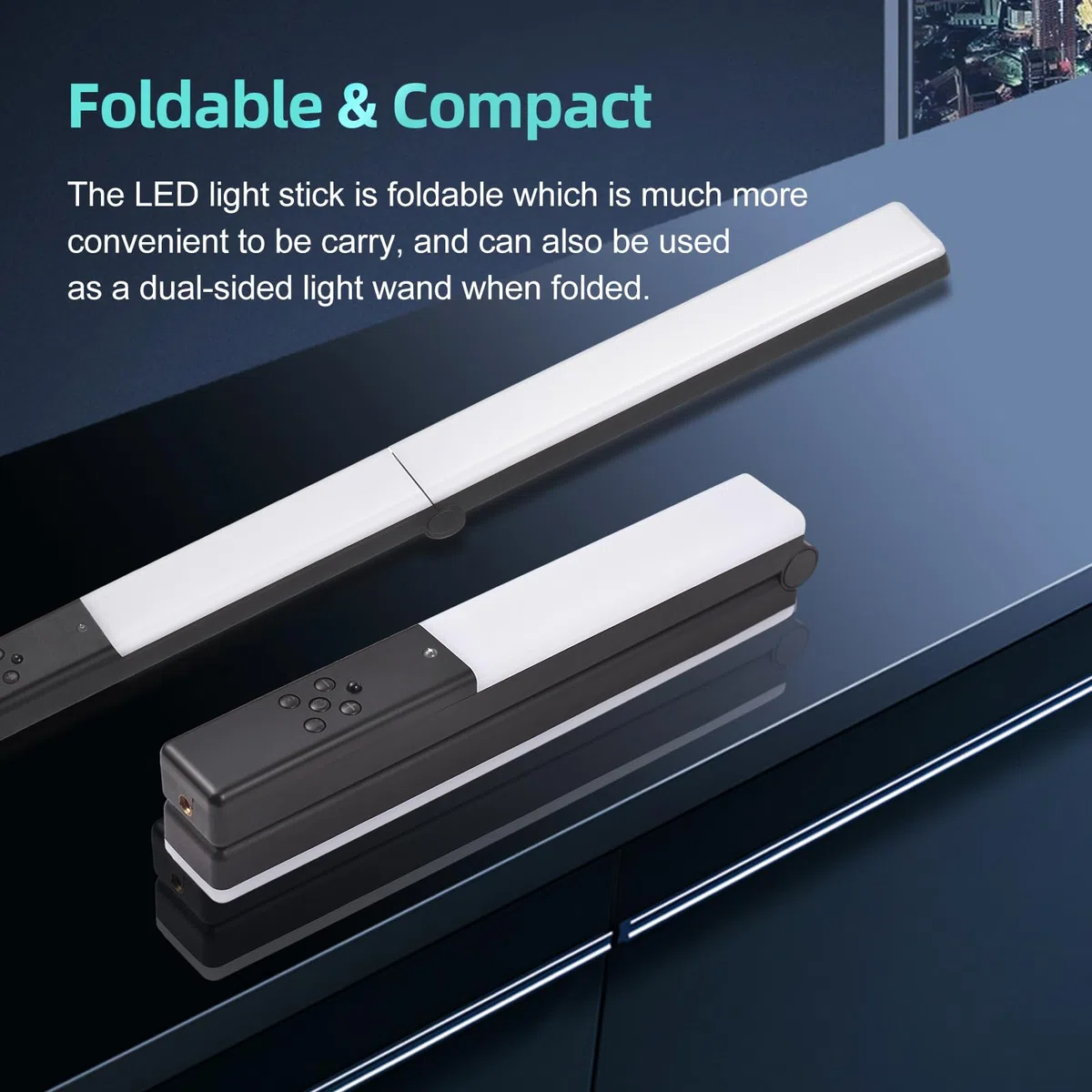 LED-Leuchtstab mit Einstellbarer Farbtemperatur, 20 W, Zweifarbig, Faltbar, USB-betriebener Stableuchte für Online-Unterricht, Webinar-Workshop
