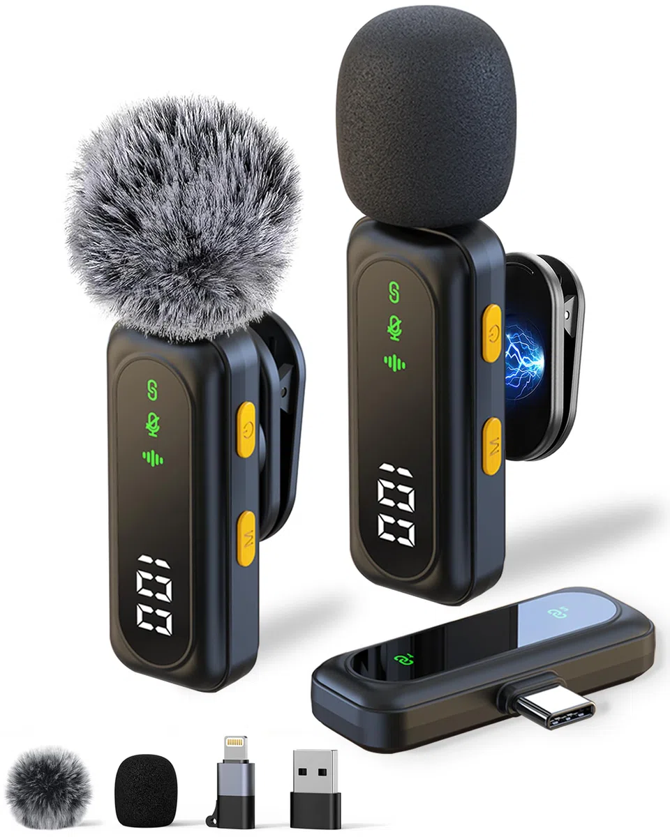 Mikrofon Handy – Ansteckmikrofon kompatibel mit iPhone/Android/PC, Magnetisches Microphone mit Geräuschunterdrückung, geeignet für Live-Streaming, Vlogging, YouTube und Interviews