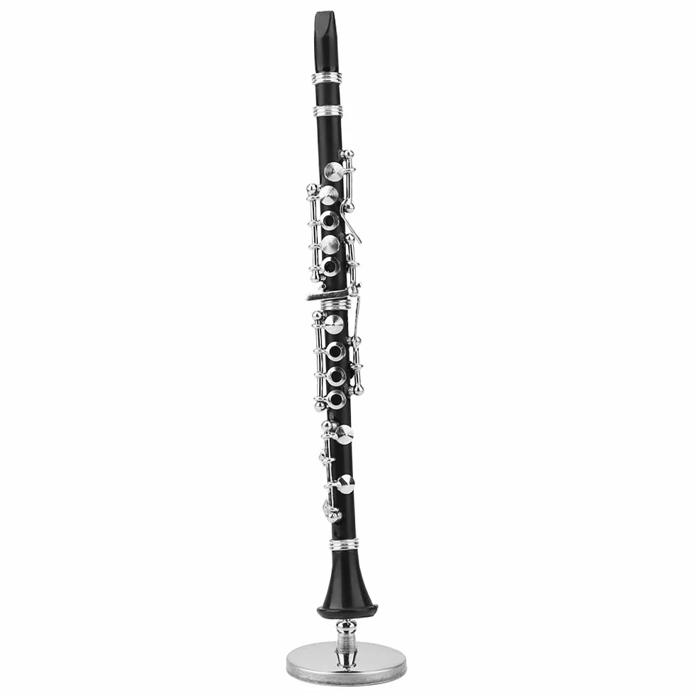 16 Cm Großes Mini-C-ET-Modell, Klarinette, Musikinstrument, Ornamente, Bass-Blasinstrumente, Dekoration, Display, Klarinette, Miniatur-Fälschung, mit Ständer und Etui,