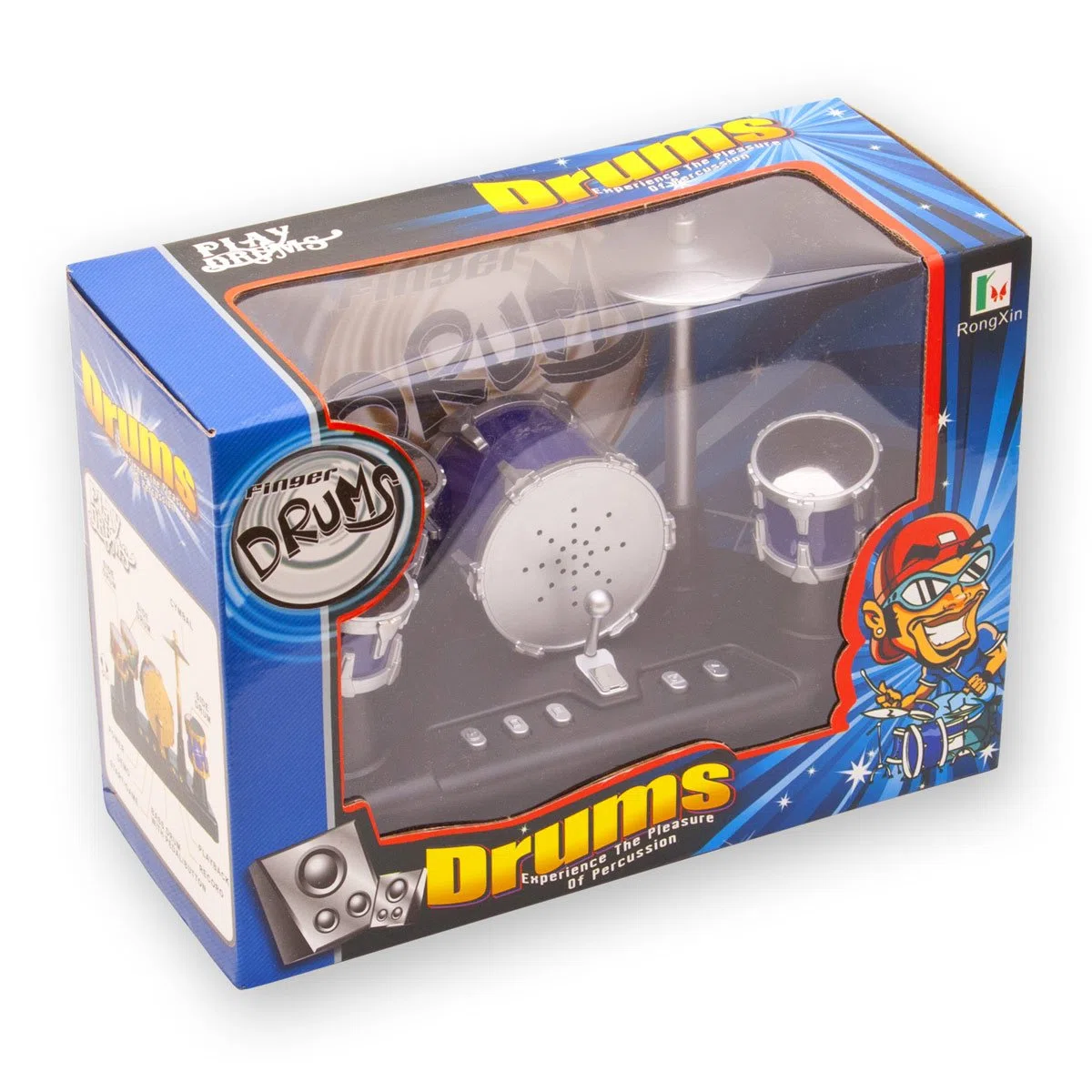 GOODS+GADGETS Elektrisches Mini Schlagzeug - Elektronische Micro Finger-Drums mit Aufnahmefunktion Mini Drum-Kit zum spielen mit den Fingern