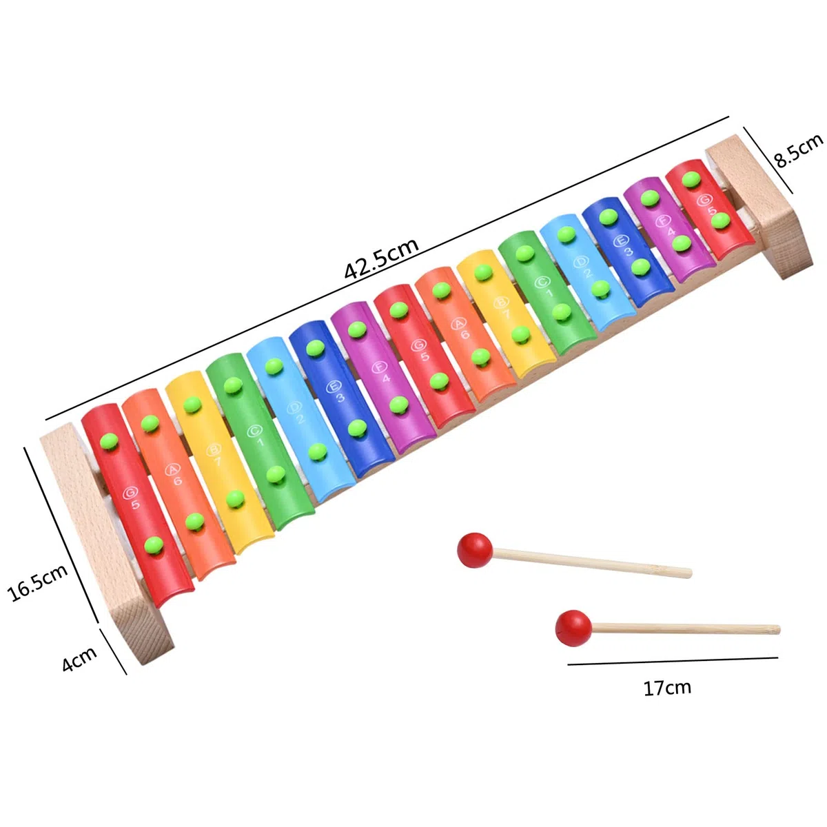 LIEKE Xylophon Holz 15 töne Glockenspiel Musikinstrument Geschenk für Kinder Erwachsene