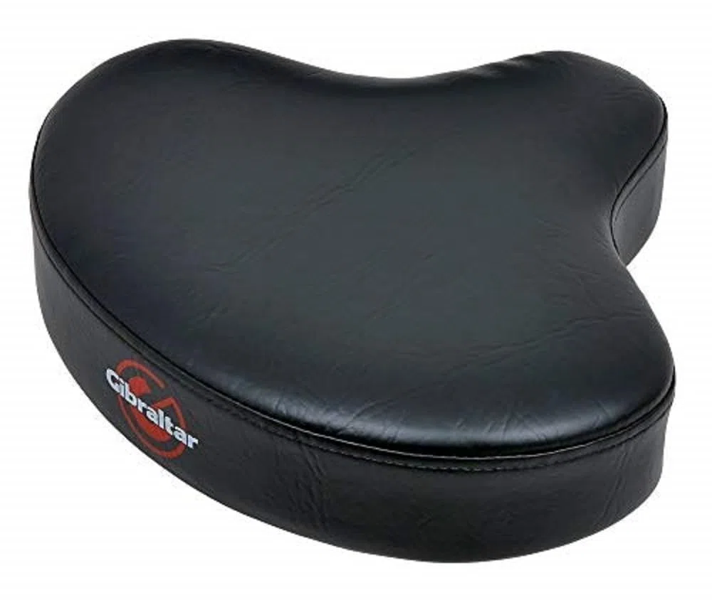 Gibraltar Schlagzeughocker Sitzfläche S6608M, Schlagzeugzubehör (Sattelform, für Gibraltar 6608 Hocker, Vinyl-Sitzfläche, langlebig, Durchmesser: 39 cm, universelle Rohraufnahme)
