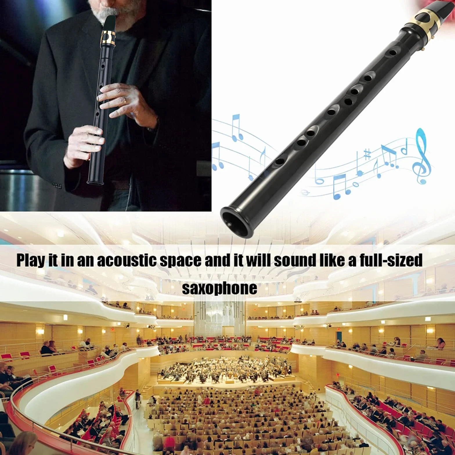 Mini Saxophon, Musikinstrument ABS Tasche Tragbar Klein Saxophon Instrument, für Anfänger und professionelle Künstler, mit Schilf, Zahnpolster, Grifftabellen, Tragetasche