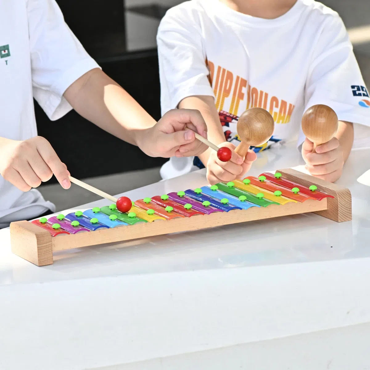 LIEKE Xylophon Holz 15 töne Glockenspiel Musikinstrument Geschenk für Kinder Erwachsene