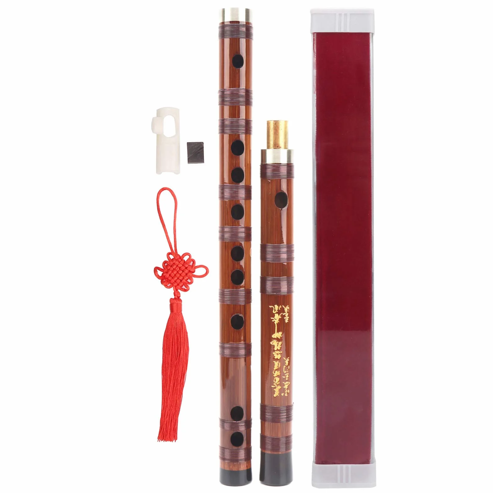 Bambusflöte Key G Vintage Bambusflöte Dizi G Key Dizi Bambusflöte mit Bambusmembran & Samttasche (G Taste)