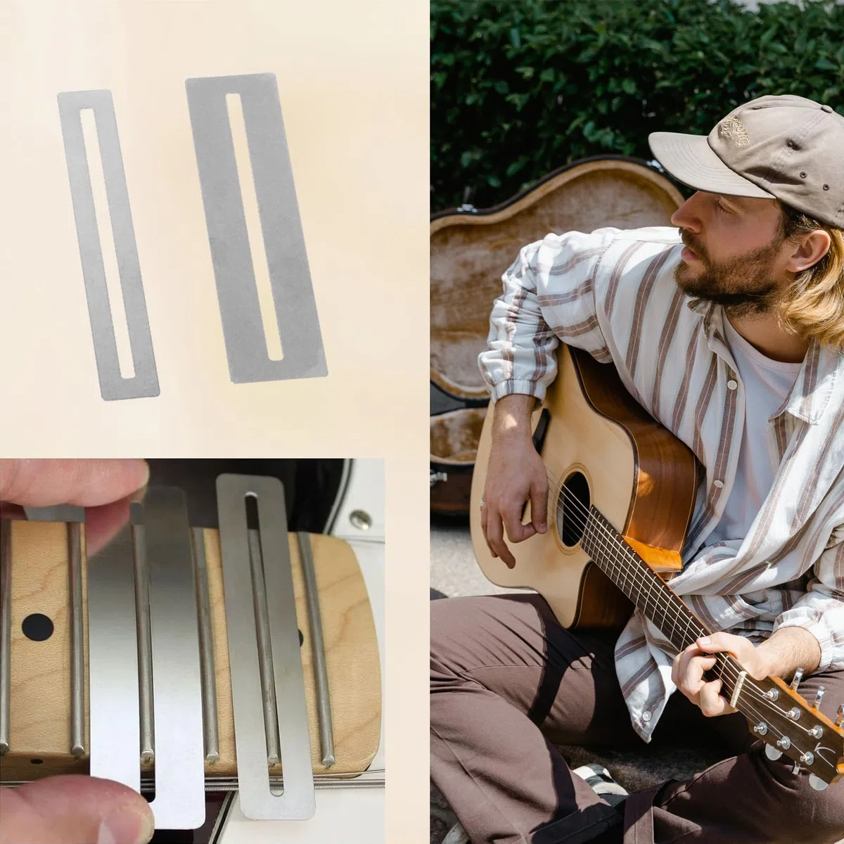 Gitarren Werkzeug Set Messwerkzeug für Die Gitarre Gitarren Tool Set Enthält Kunststofflineal Silbernen Pads Spaltlehre Roten Wetzstein Feile Und 9 T Winkel Geeignet für Bass Banjo Usw