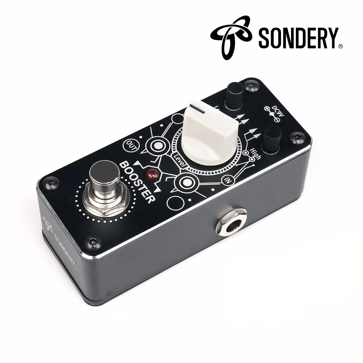 Sondery Booster Gitarren effektpedal, boost pedal True Bypass, mehr oder weniger 14dB Wechsel für Frequenzen unter 250Hz oder höher 1KHz