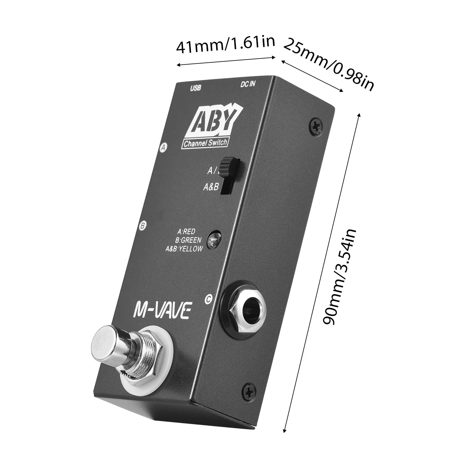 Kavolet ABY Line Selector AB Schalter Mini Gitarren Effektpedal, True Bypass Gitarren Bass Pedal AB Box ABY Kanalschalter für Musikbegeisterte