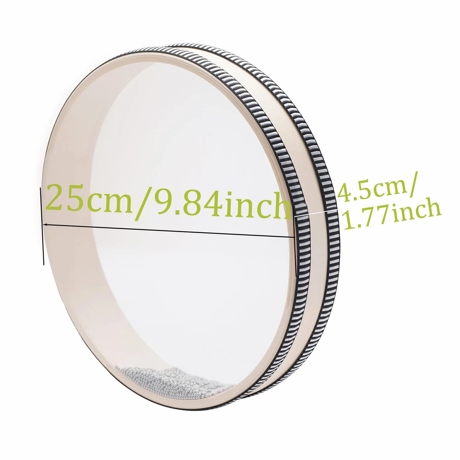 25cm Ozeantrommel Ocean Drum Wellentrommel Percussion Drum Musikinstrument Percussion mit Stahlkugeln Gefüllt (Typ 1)