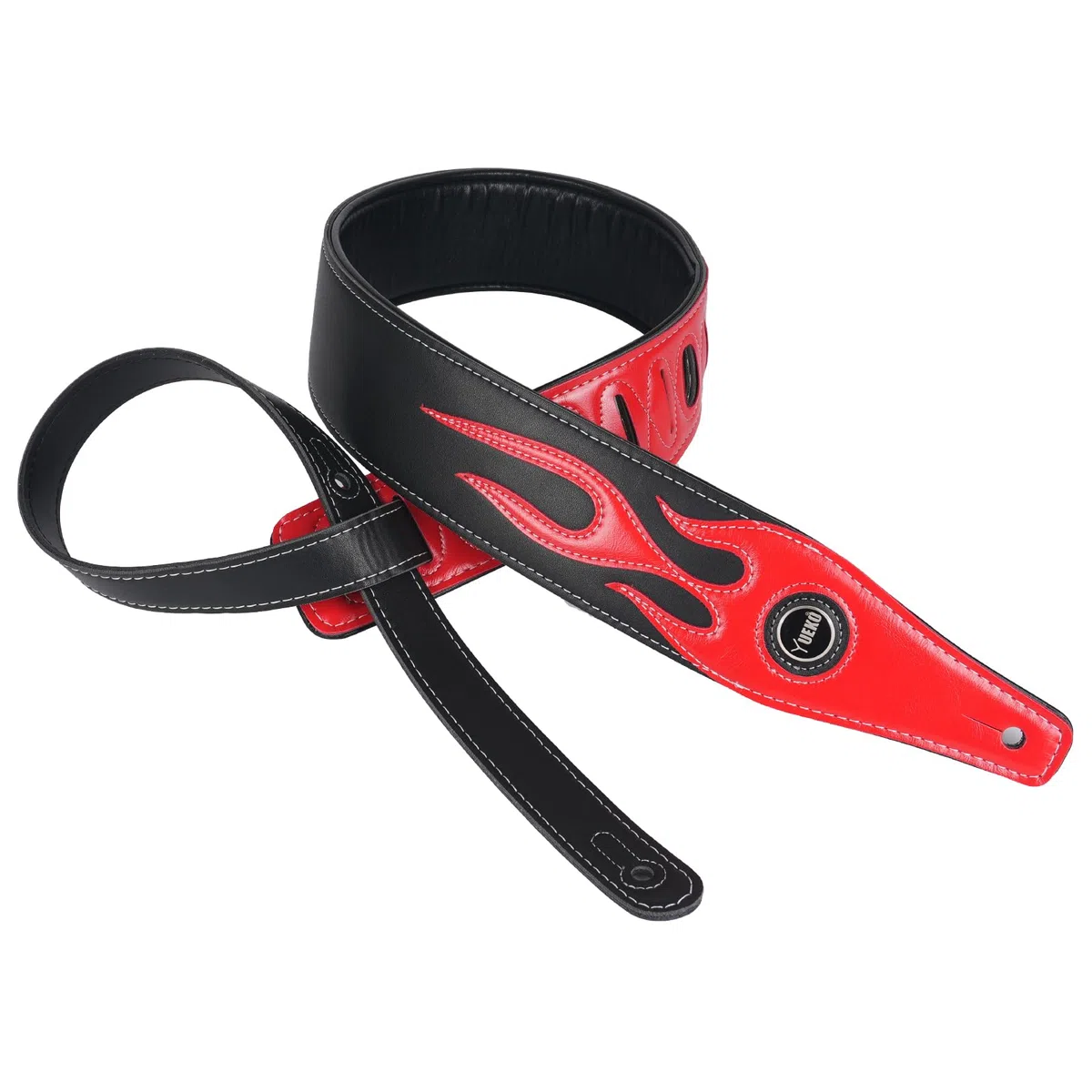 Gitarrengurt für E-Gitarre/Bass, cooles Lightning-Muster, Flamme