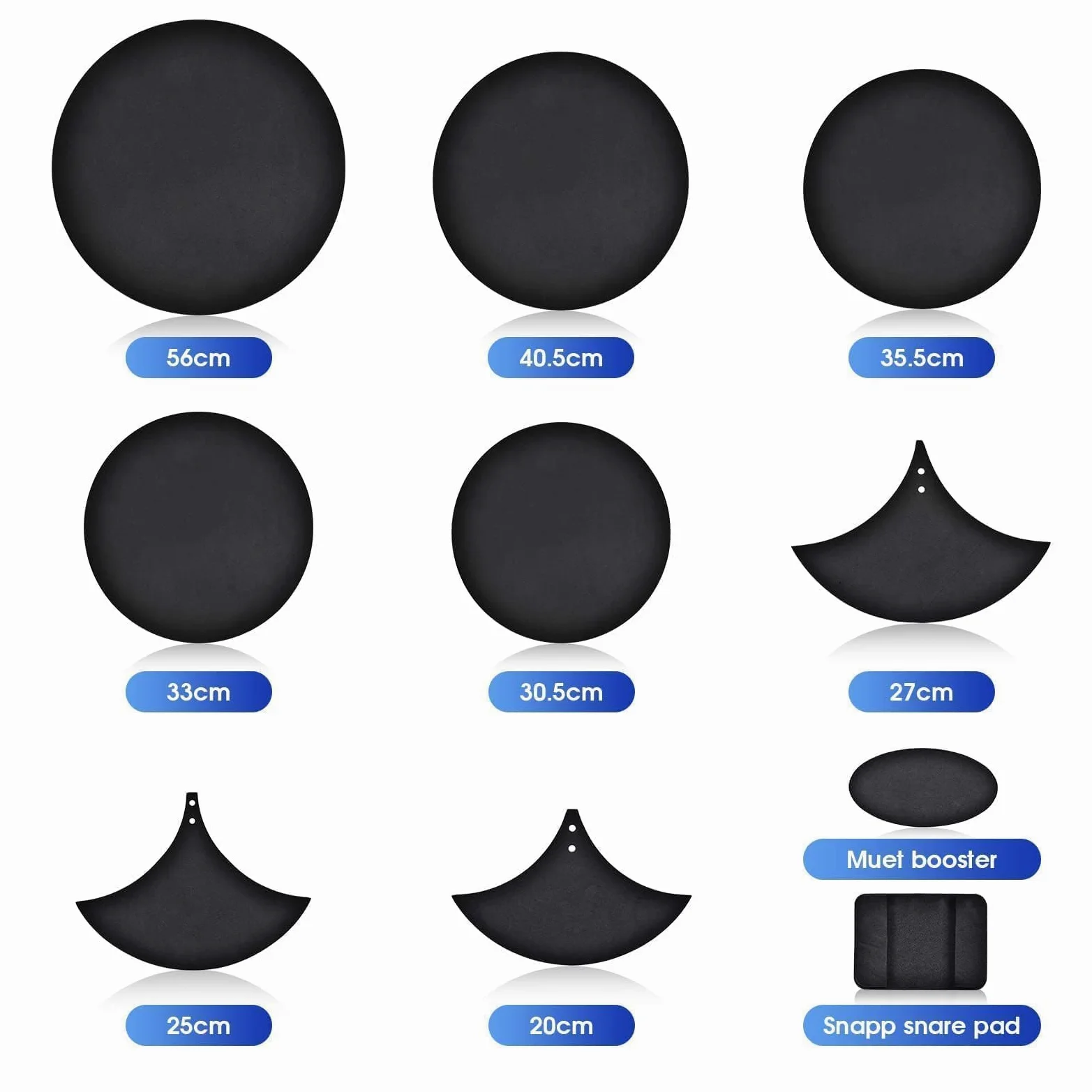 Ejoyous Drum Pad Drum-Schalldämpfer, Schlagzeug Dämpferset 10-TLG Drum Pad Drumming Übungspad aus Gummischaum für Bass Snaredrum