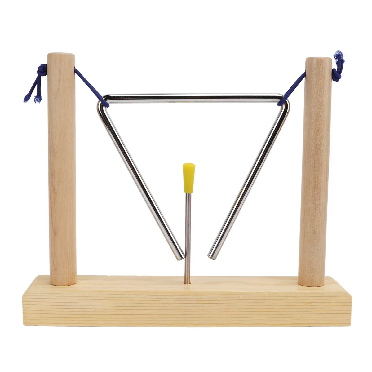 POENVFPO Handpercussion-Dreieck, Musikinstrument mit Stürmer und Kiefernrahmen, für Performance-Spiel und Musikunterricht