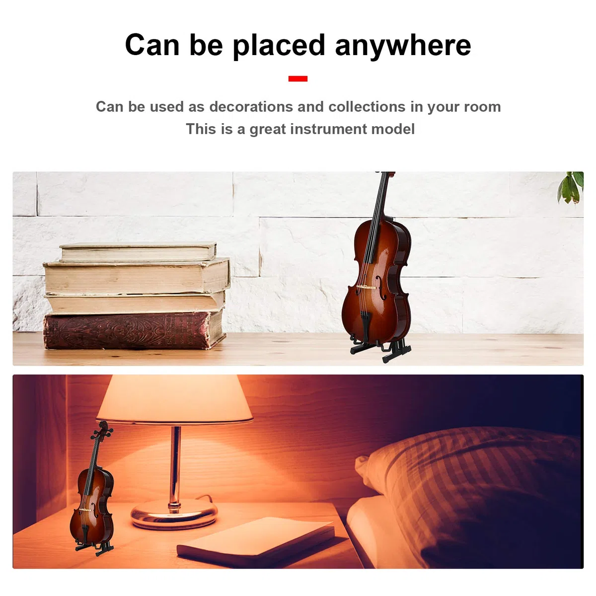 Mini-Cello-Modell, Ornament, Holz-Cello Mit Bogenständer, Koffer, Bass, Musikinstrument, Sammlerstück, Geschenk Für Freunde, Kinder