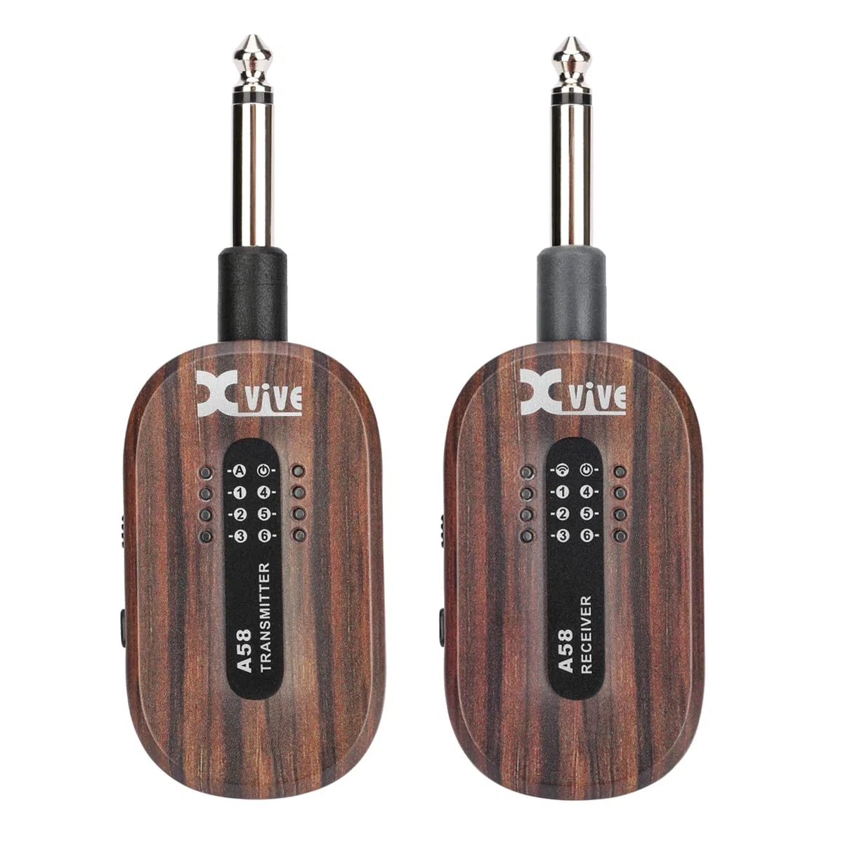 XVive A58 Guitar Wireless System – Digitales 5,8 GHz Funksystem für Gitarre & Bass, geringe Latenz, Rosewood Finish