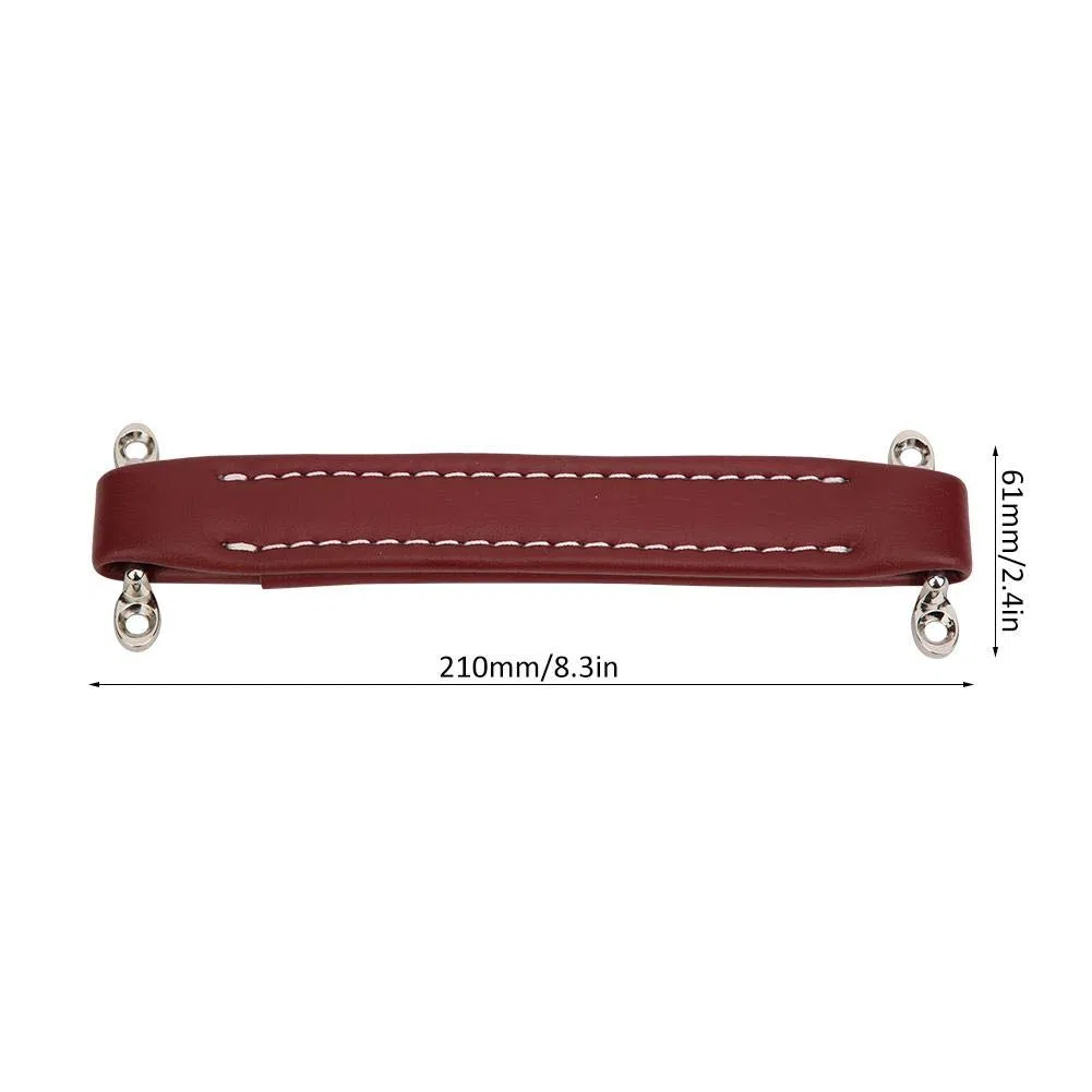 VBESTLIFE PU-Lederverstärkergriff, grob strukturierter geprägter Gitarrenlautsprechergriff für Gitarrenverstärker Audiogeräte (bräunlich rot, 6,35 mm Klinke, 85g, 210 x 61 mm/8,3 x 2,4 Zoll)