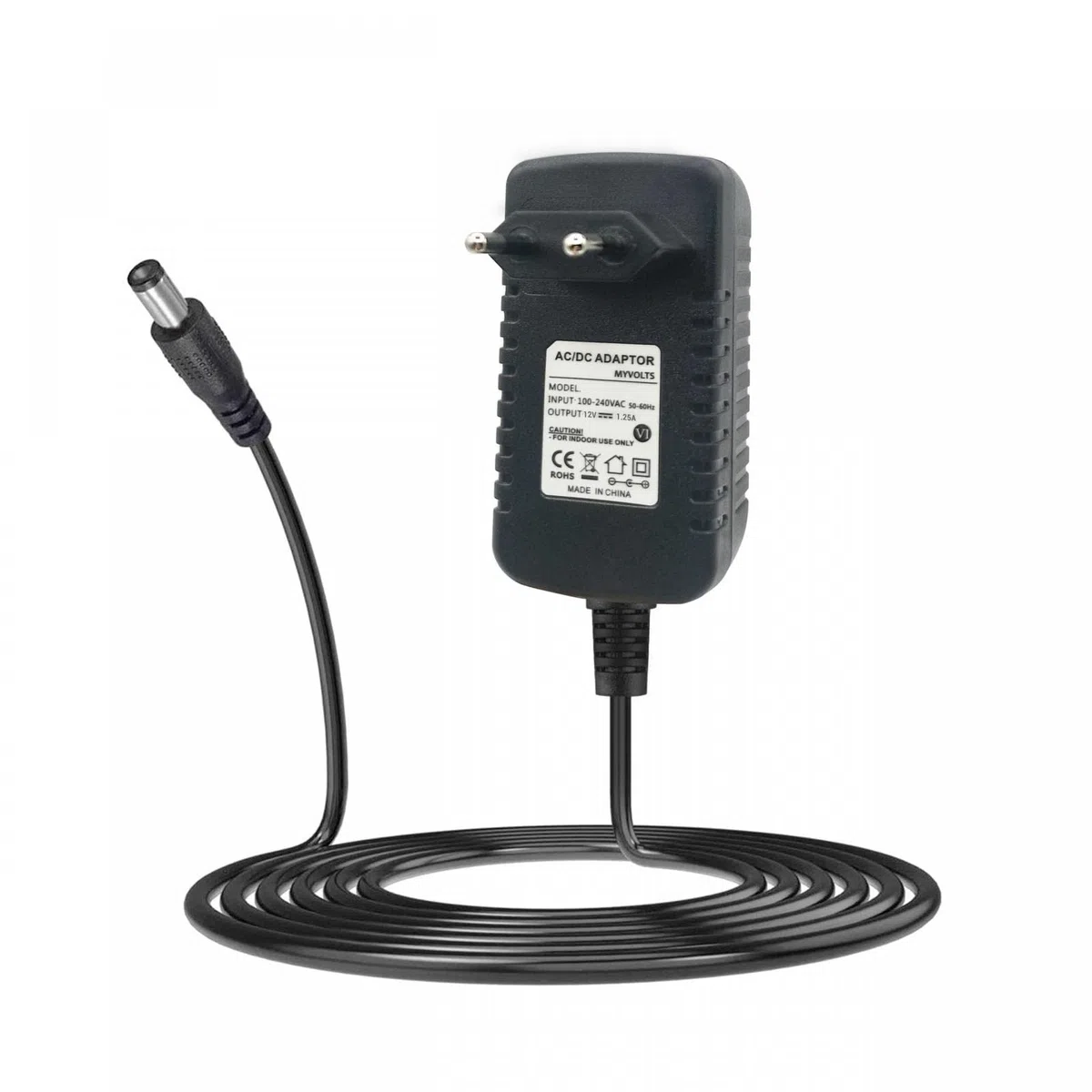 MyVolts 12V EU-Netzteil kompatibel mit Musical Fidelity V90-LPS Phono Stage - mit Verlängerungskabel und Inline-Schalter