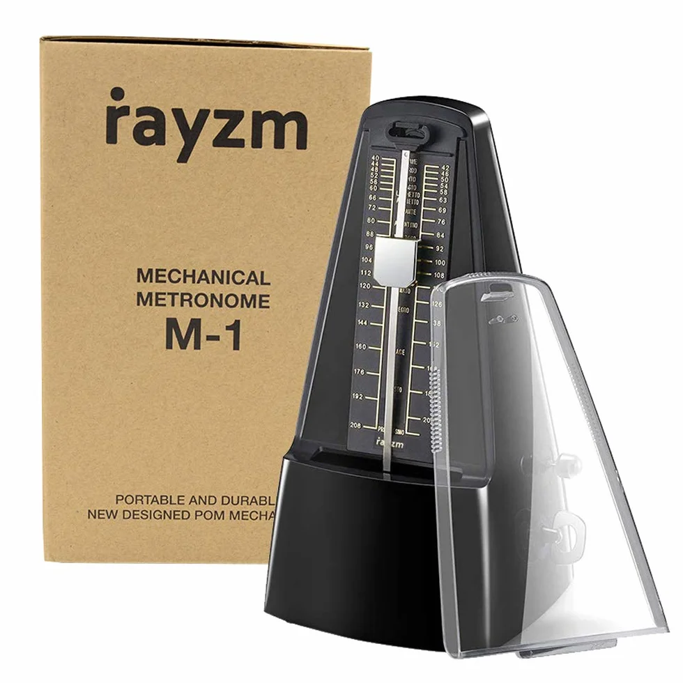 Rayzm Mechanisches Metronom mit hoher Präzision für alle Musikinstrumente (Klavier/Trommel/Violine/Gitarre/Bass & Blasinstrumente), Audible Click & Bell Ring, Traditionelle Pyramide