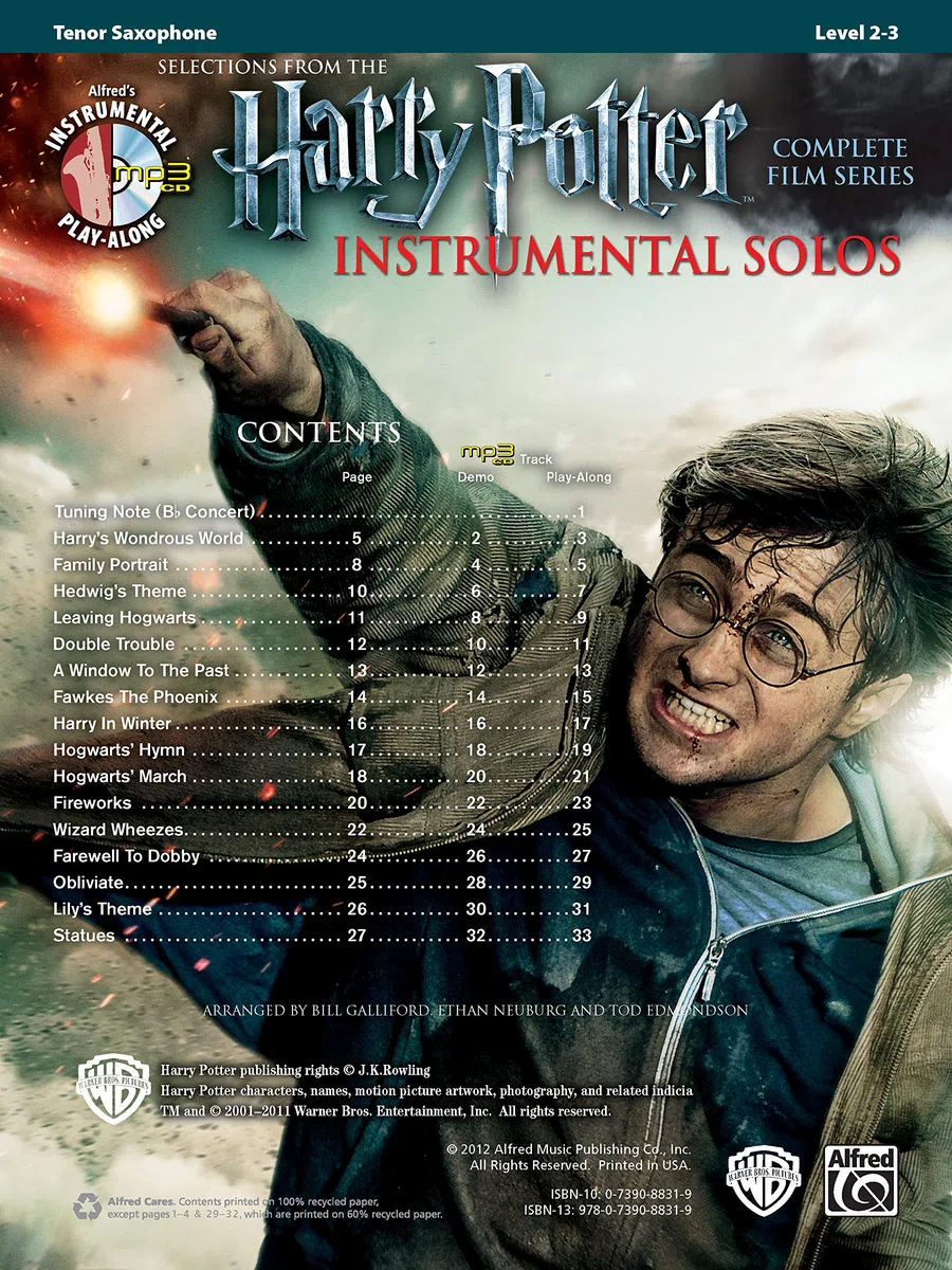 Harry Potter Instrumental Solos - Tenor Saxophone: Selections from the Complete Film Series (Alfred's Instrumental Play-Along)