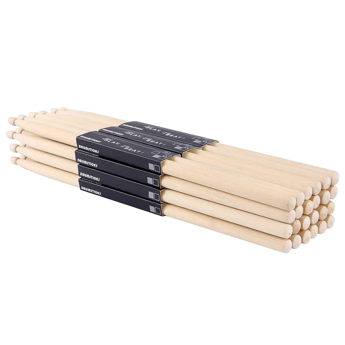 12 Paar Trommelstöcke 5A, klassische Ahornholz Drumsticks, Holzspitze Drumstick, für Erwachsene, Kinder und Anfänger
