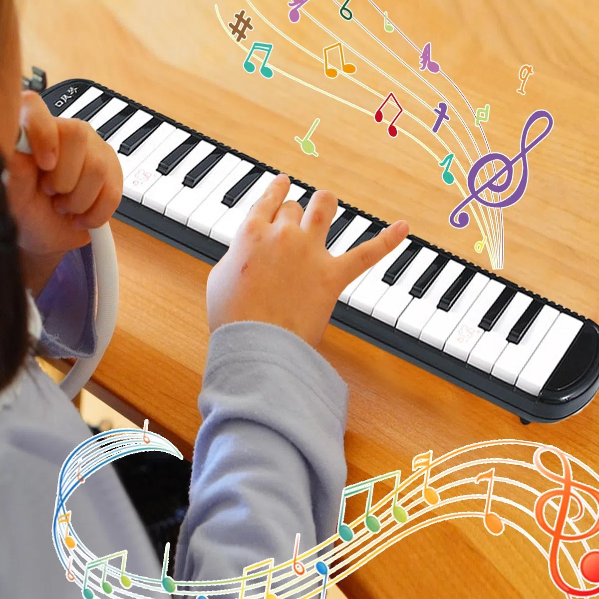 Melodica für Erwachsene, 32 Tasten, mit Mouthpieces, Tragtasche, für Anfänger und Profis