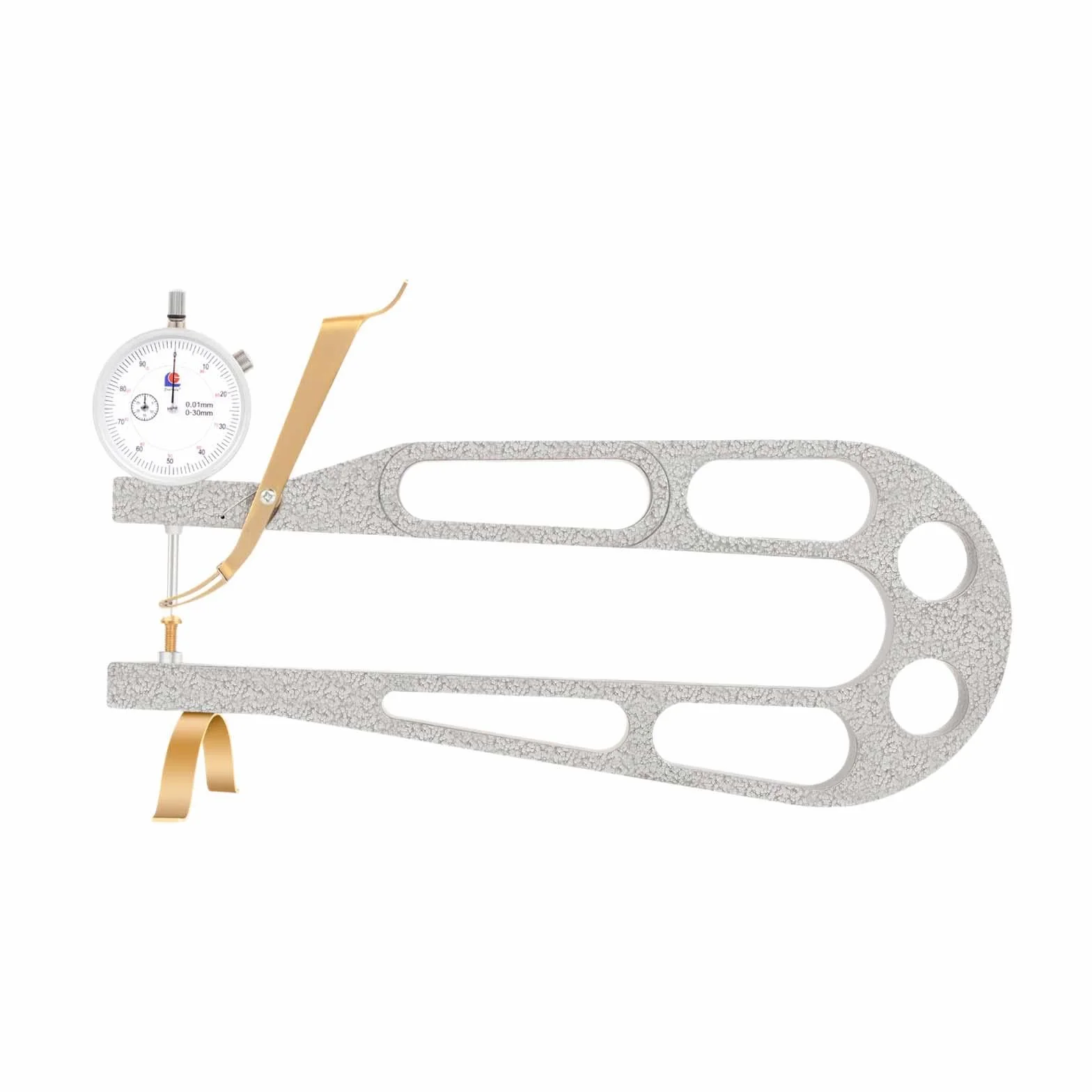 Präzisions Dickenmessgerät für Geigen (0–10 mm) mit Messuhr für Geigenbauer und Handwerker. Genauigkeit: 0,01 mm.