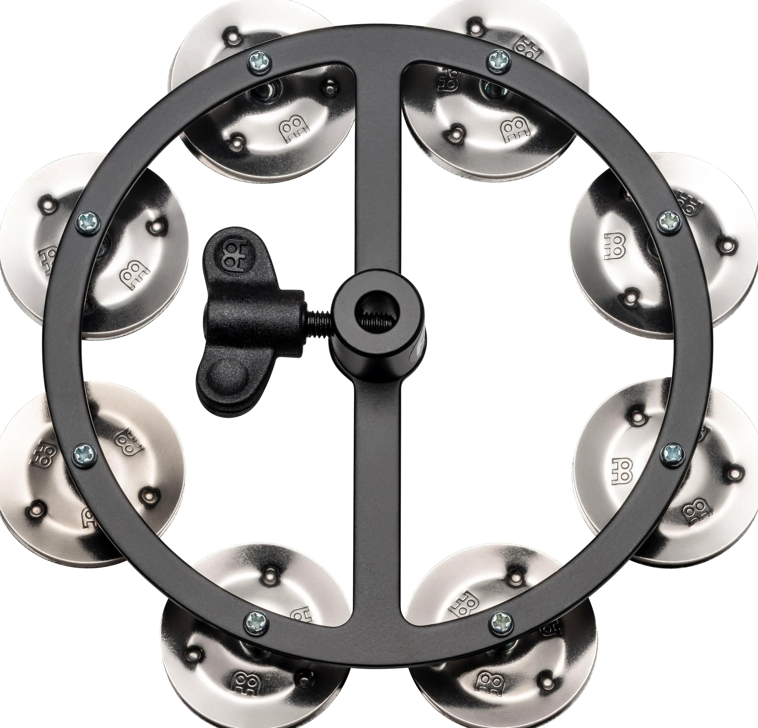 Meinl HiHat Tambourine HTHH1BK, Metal, Steel Jingles,SingleRow
