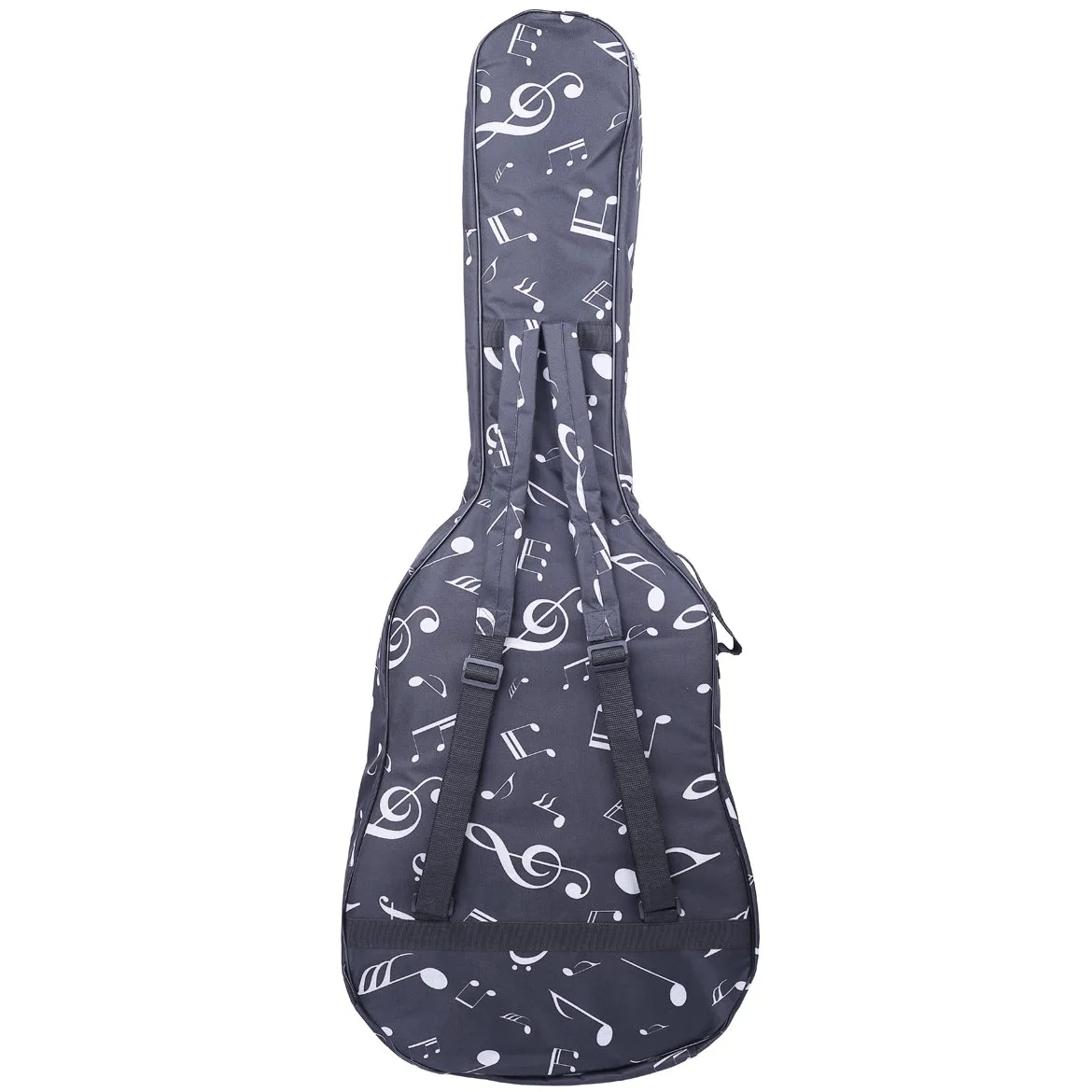 KingPoint-Oxford-Gitarren-Tasche - gepolstert. Passt für die Größe 39/40/41 - mit doppelt verstellbaren Schulter-Rucksackriemen. Music Notes Pattern