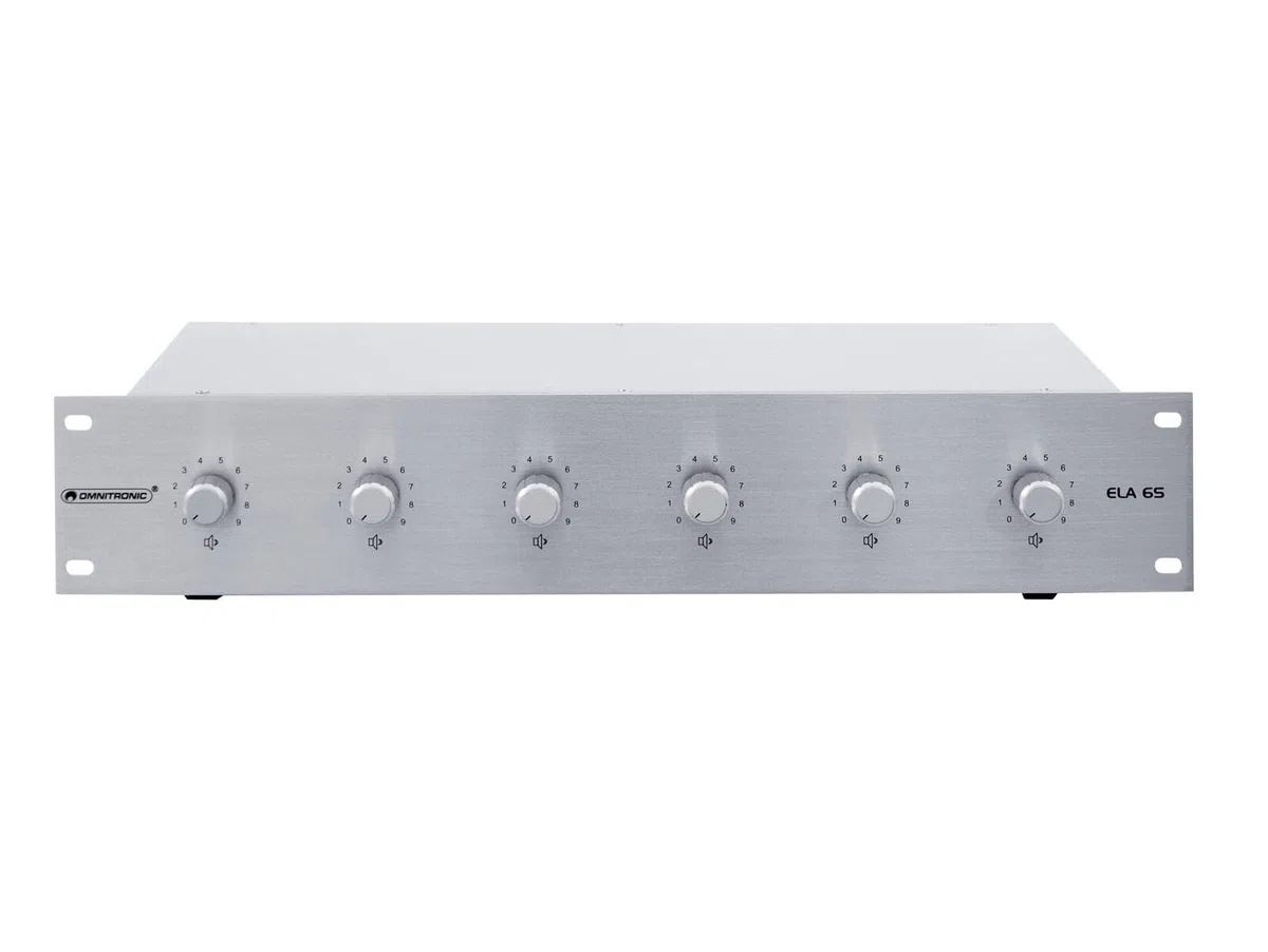OMNITRONIC ELA 6S-Zonen LS-Regler 5W SIL | Stereo-Lautstärkeregler für 6 Zonen