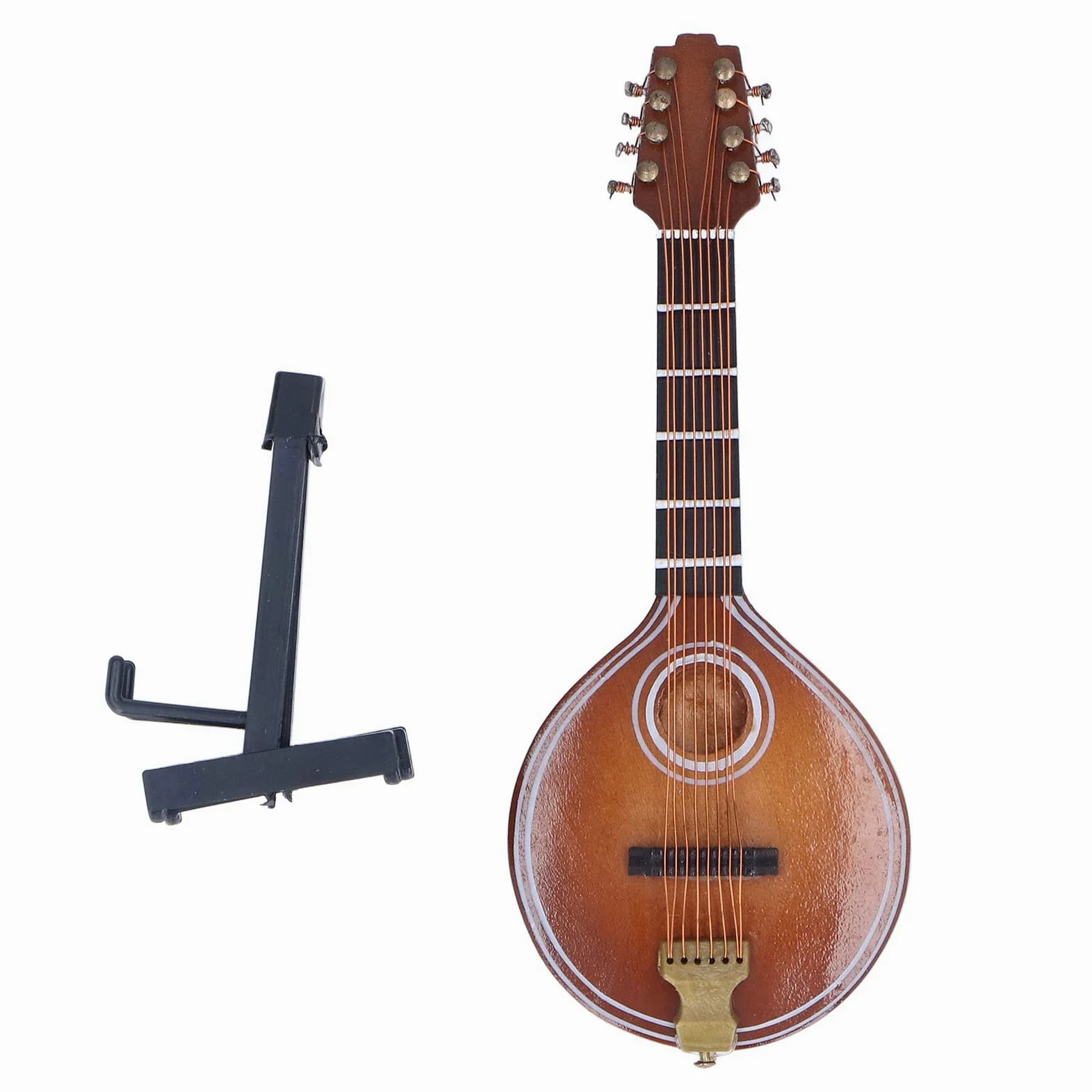 Mini-Mandoline-Instrument, 8 Saiten, Elegantes Handgefertigtes Modell mit Halterung, Platzsparend für Zuhause