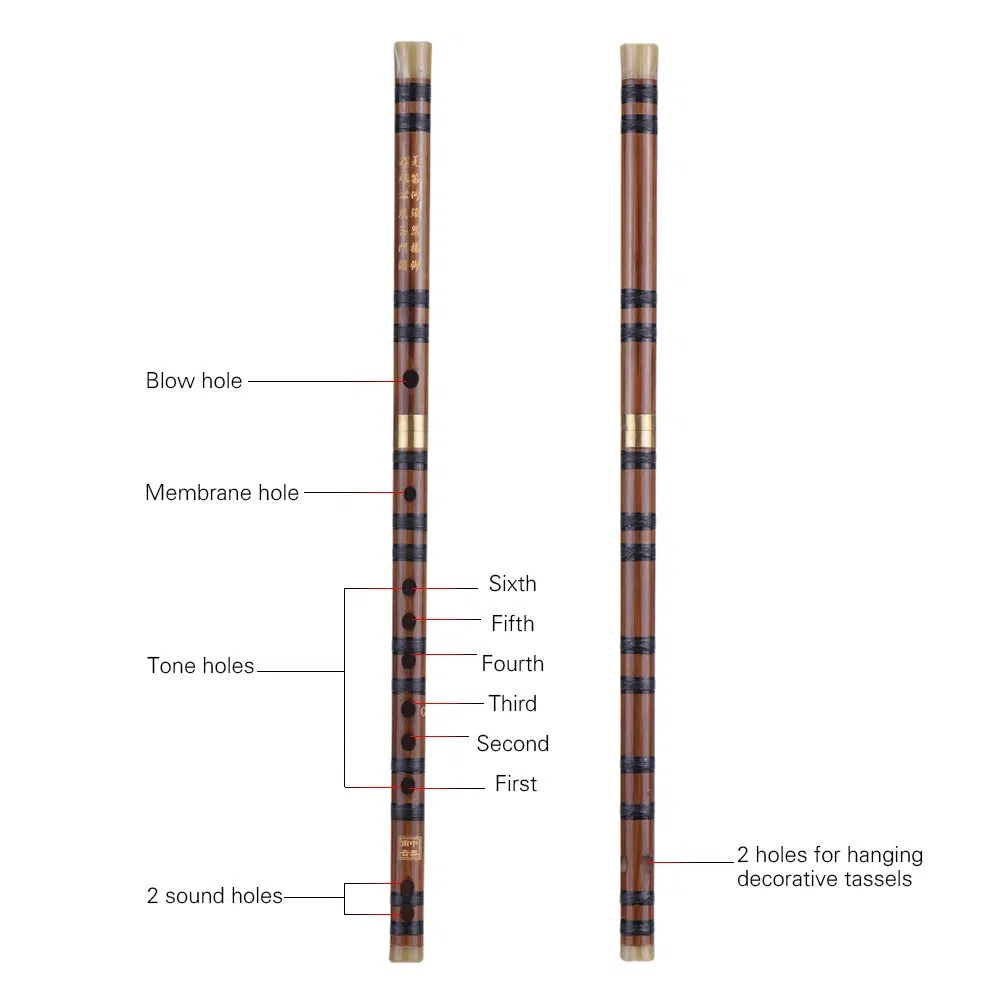 Btuty G-Schlüssel-Flöte Dizi Bitter-Bambus steckbar traditionell handgefertigt chinesisches Musikinstrument Holzblasinstrument Tonart G Studienstufe professionelle Aufführung