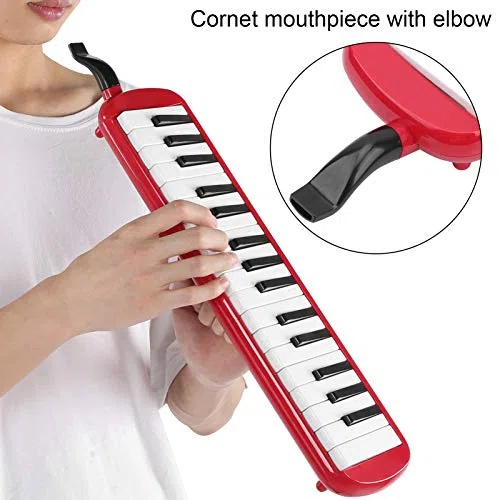 32-Tasten-Melodica, Melodica-Klaviertastatur, Blasinstrument, Professionelle Tragetasche für Musikinstrumente, Geeignet für Anfänger Zum Üben (Rot)