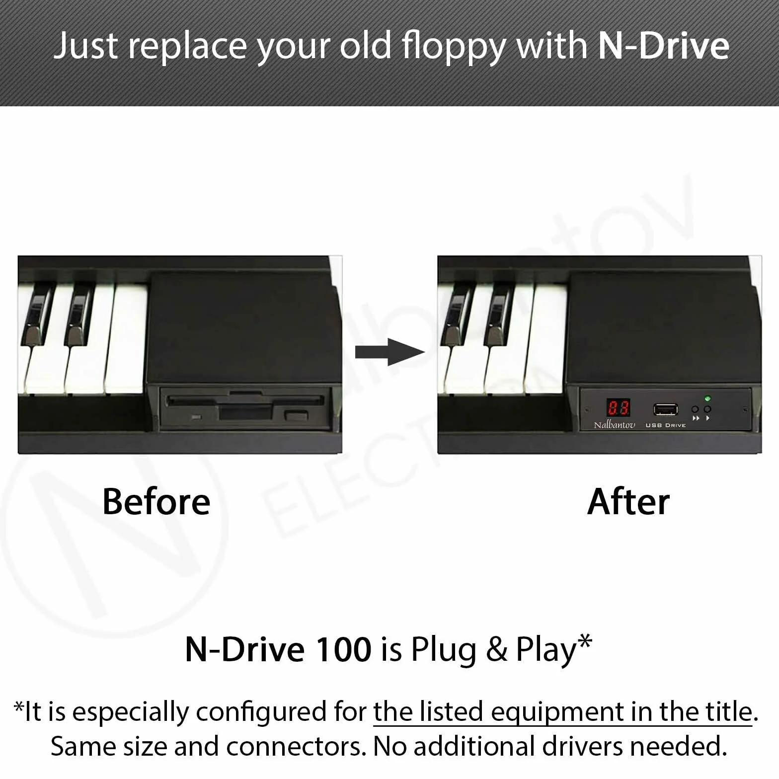 N-Drive 100 USB-Diskettenlaufwerk-Emulator für Technics SX-KN 720/920/930/1500/3000/6500
