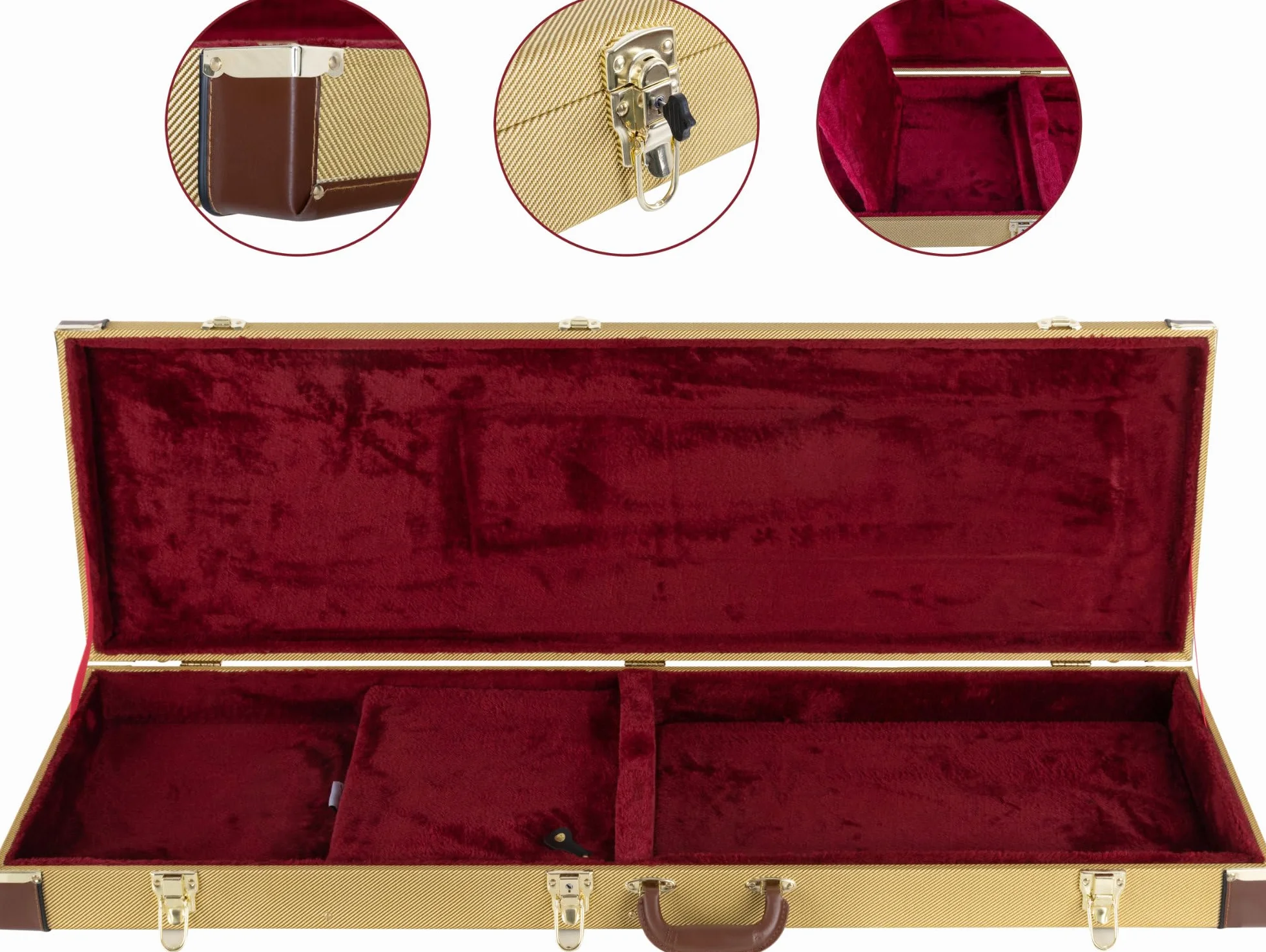 Shaman E-Bass Koffer Hardcase Tweed - Robuster Hartschalen-Formkoffer im schicken Retro-Look
