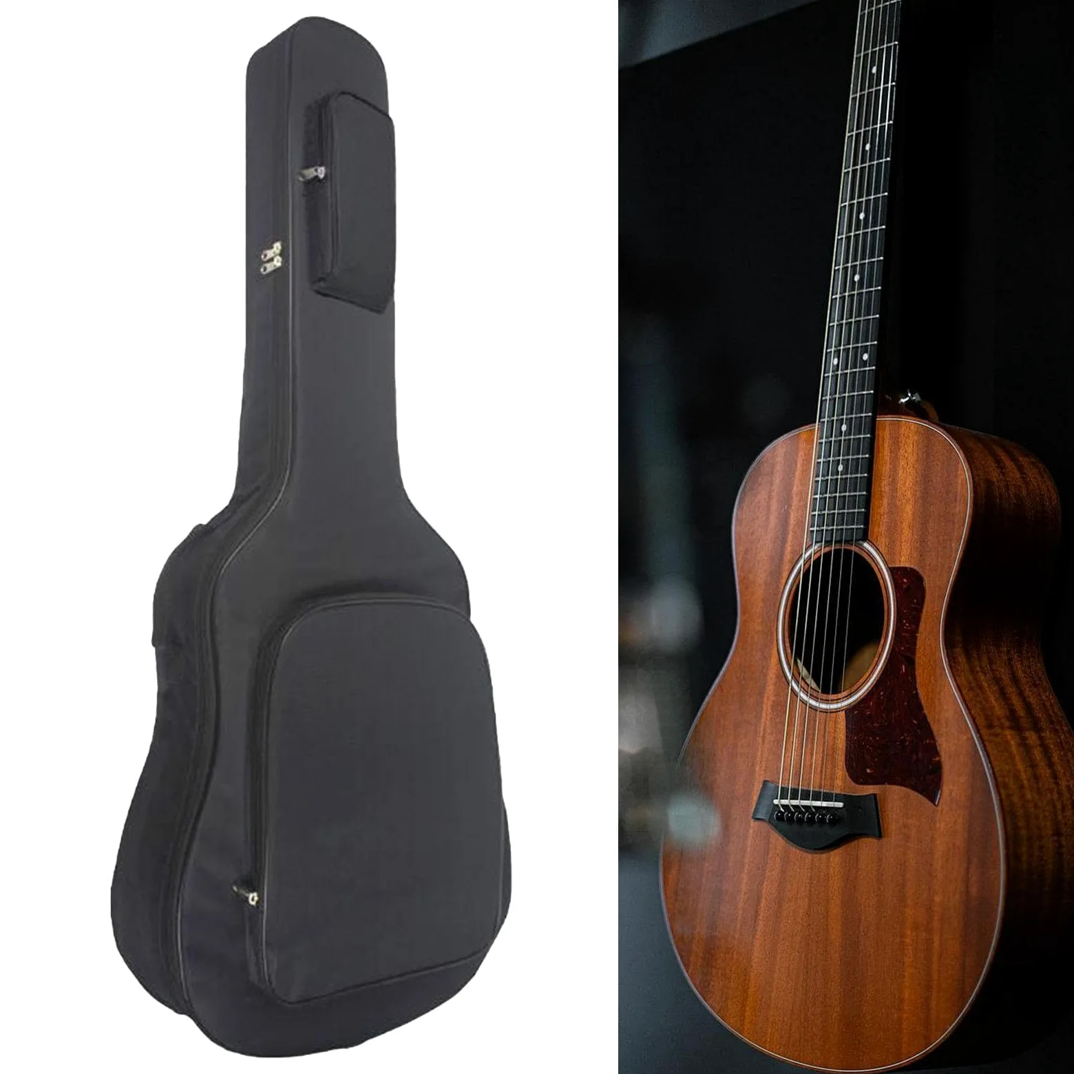 perfeclan 36 38 Zoll Gitarrentasche Gigbag Schutz Tragbar Staubdicht mit Rucksackgurt Wasserdicht Oxford Große Tasche Gepolsterte Polsterung- 100x38x11,5 cm - Für Akustikgitarren