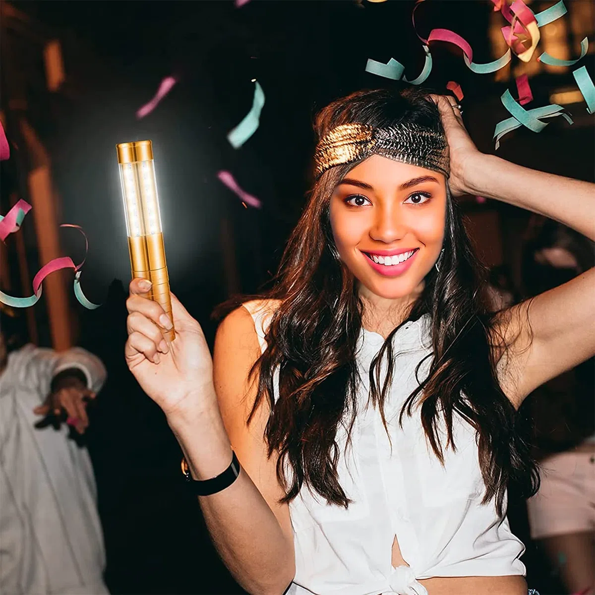 Strobe LED Lichtstab Leuchtstäbe für Wiederaufladbare Champagnerflasche für Karaoke, Bar, Club, Geburtstag, Hochzeit, Party