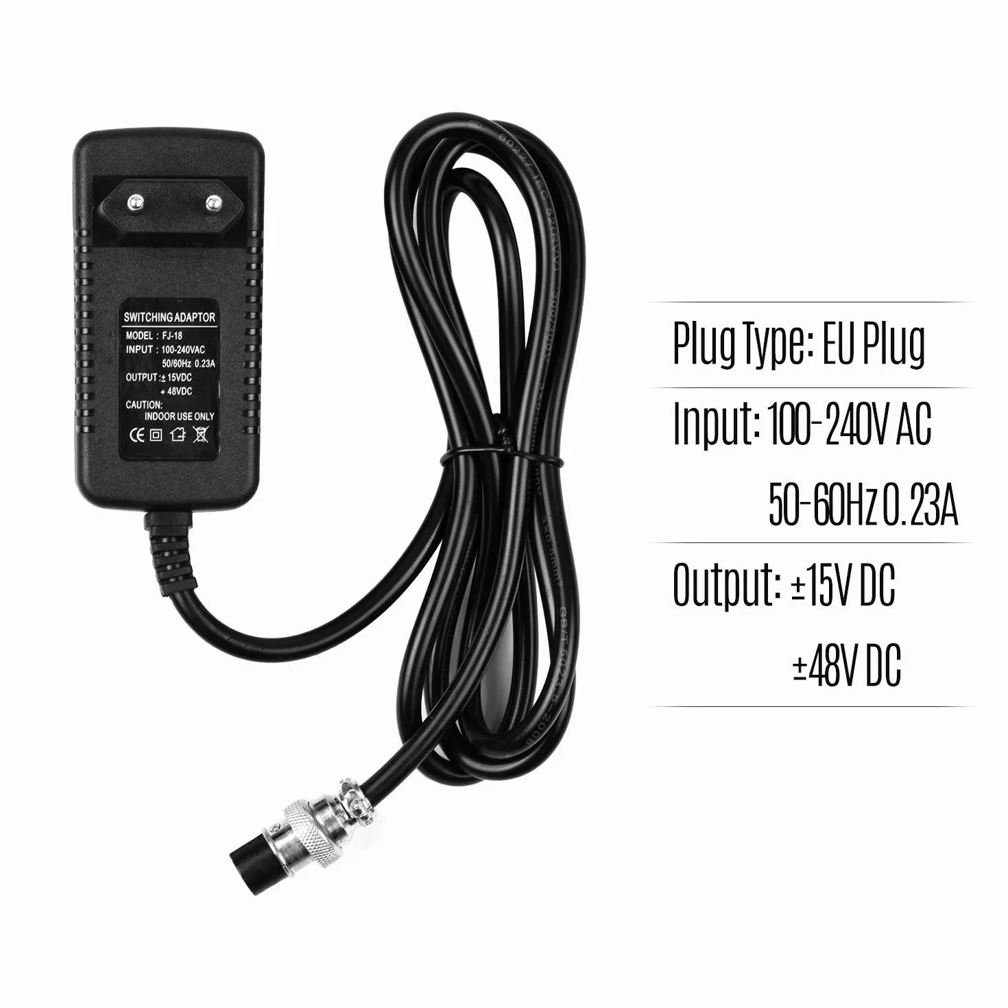 Mischpulte Mischpult Netzteil Netzteil 15V 230mA Universeller 4-poliger runder Anschluss für 16 Kanäle oder weniger Mischkonsolen Ersatzzubehör 100-240V Eingang EU-Stecker