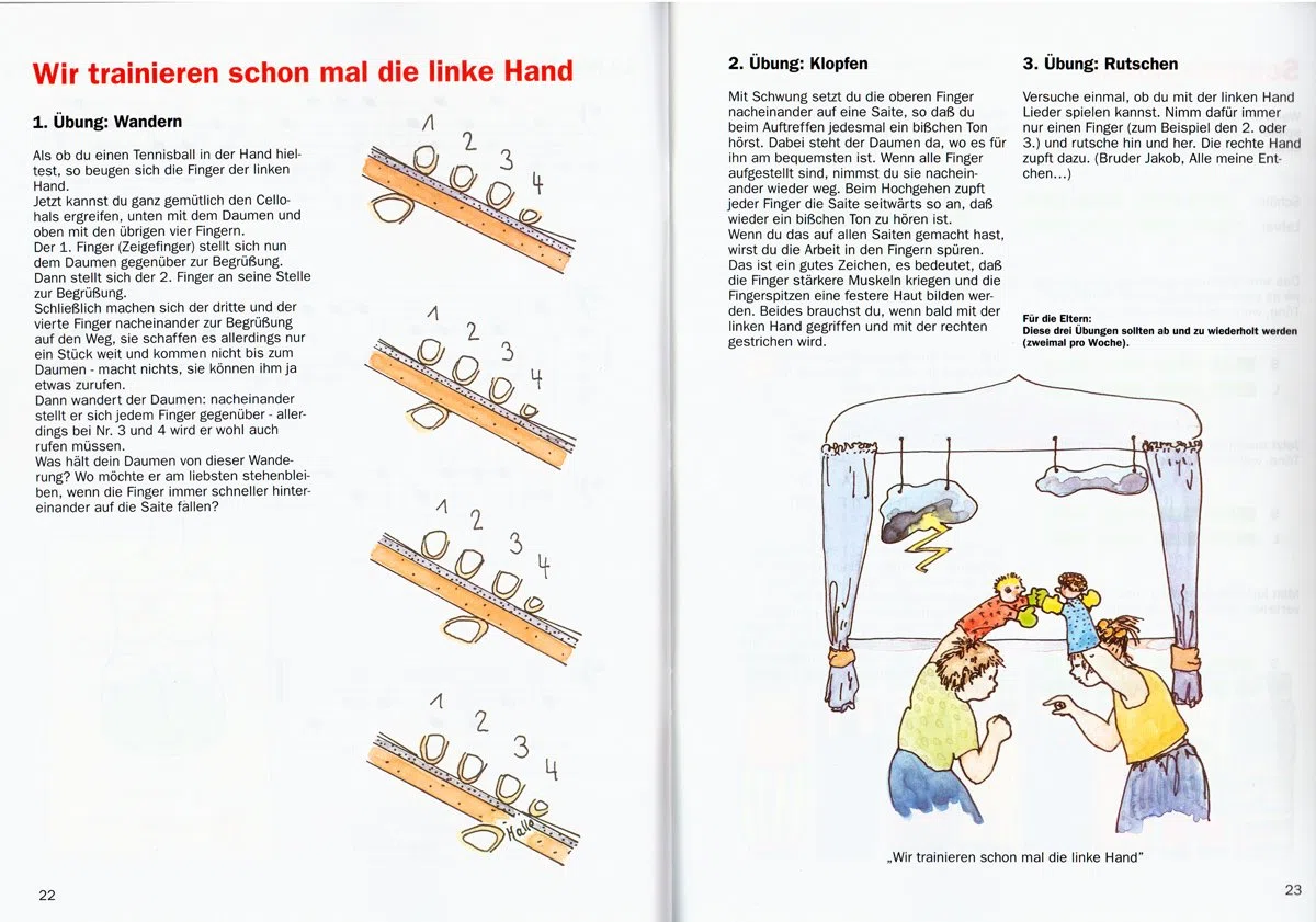 Violoncelle avec Plaisir et ruban Hugo 1/Violoncelle école s'adresse à la simple et de Cours En Groupe avec des enfants de 5-10 ans. [avec cœur note pince]