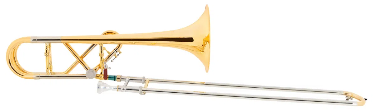 QP-20GL Quartposaune - Stimmung: Bb/F - handgehämmertes Schallstück aus Goldmessing - zusätzlicher, verstellbarer Stimmzug am Quartventil - inkl. Protec Koffer
