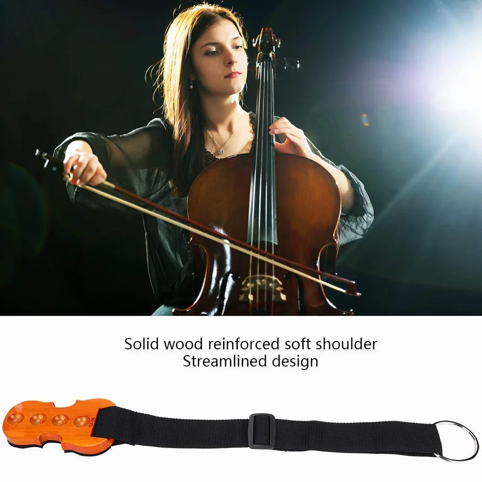 Cello End-Pin Stopper Cello Endpin Rest Cello Anti-Rutsch-Pad und Riemen Celloholzauflage Stachel Cello Anti-Rutsch-Halter Stachelstopper Cello-Zubehör 5,91 * 3,35 * 0,79 Zoll