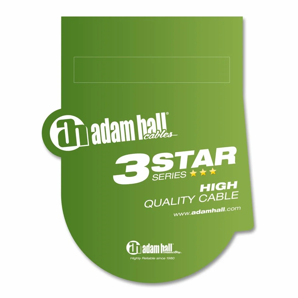 Adam Hall 3 Star Serie Instrumentenkabel (8 x 6,3 mm Mono-Klinke auf 8 x 6,3 mm Mono-Klinke), 5 m