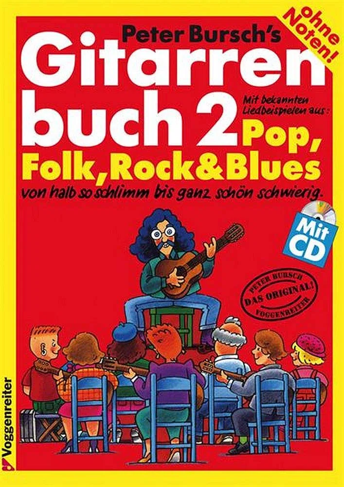 Peter Bursch: GITARRENBUCH Band 2 inkl. CD - von halb so schlimm bis ganz schön schwierig - inkl. Gitarrenplektrum / 9783802402142