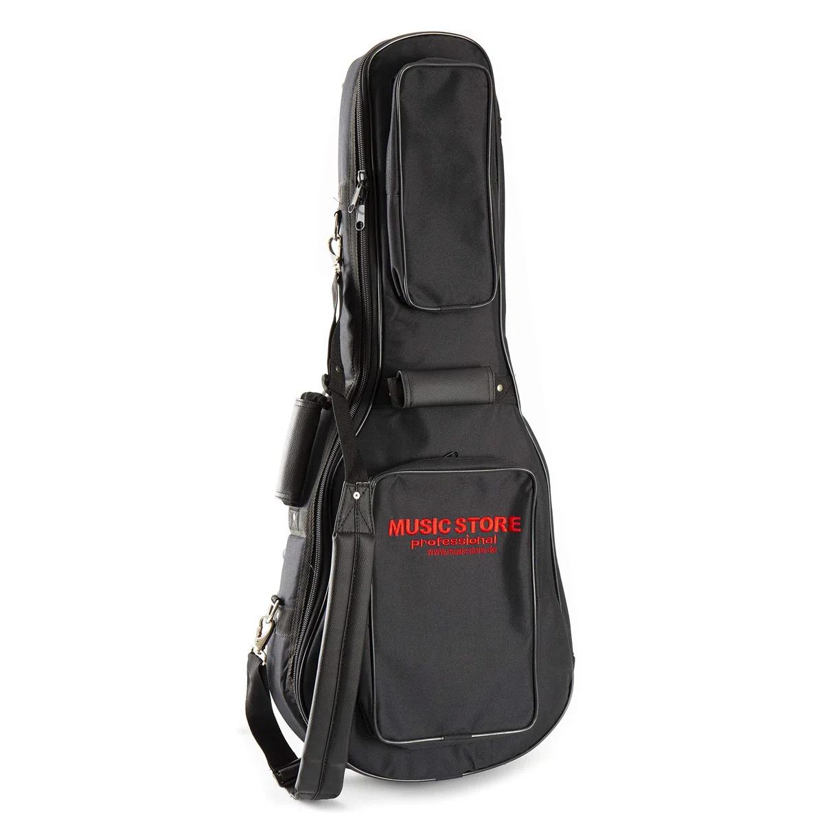 MUSIC STORE Gigbag für 1/2 Klassische Gitarre, Super Deluxe, wasserabweisendes Nylon, 30mm Polsterung, Konzertgitarren Tasche mit Zubehörfächern