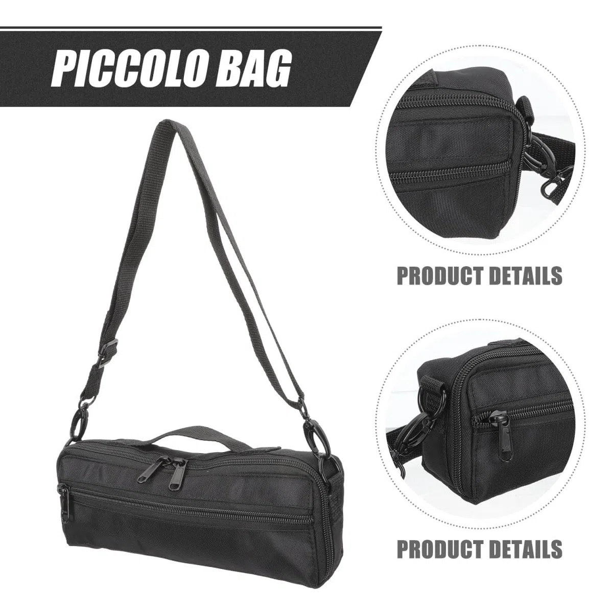 Milisten Piccolo-Aufbewahrungstasche Tragbare Piccolo-Tragetasche Für Piccoloflöte Leichtes Etui Für Holzblasinstrumente 26.00 X 10.00 X 6.00 Cm Für Unterwegs Und Sichere Aufbewahrung