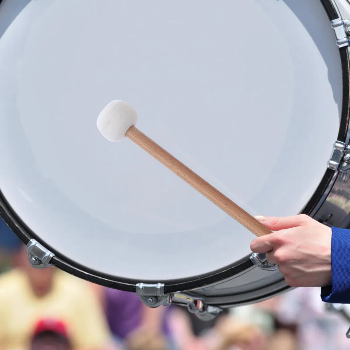 2 Stück Schlagzeug Schlägel Paukenschlägel Weißer Filz Trommelschläger Stick Trommelstöcke Wollstockschlägel Percussion Instrumental Zubehör für Pauken Snaredrum
