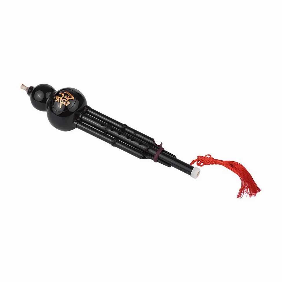 Hulusi,KOCAN Chinesisches traditionelles Instrument Hulusi Flöten-Flaschen-Kürbis-Silk C-Schlüssel Harz-Material mit chinesischem Knoten Tragetasche für Anfänger-musikalisches