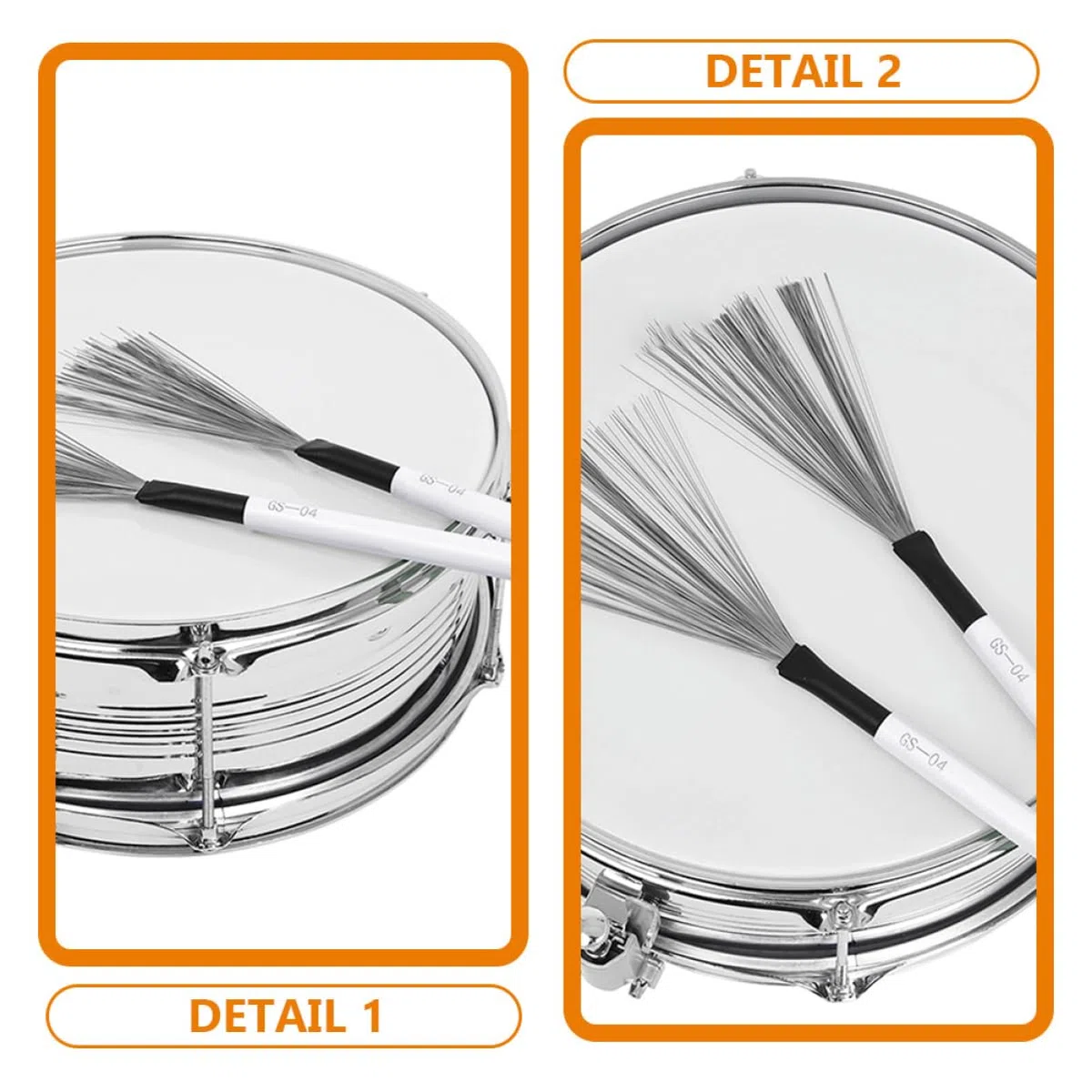 Trommelbürste für Jazzdrums mit Langlebigem Ahorngriff und Hochkohlenstoffstahl Draht Vielseitig und Tragbar für Schlagzeugsets für Anfänger und Musiker