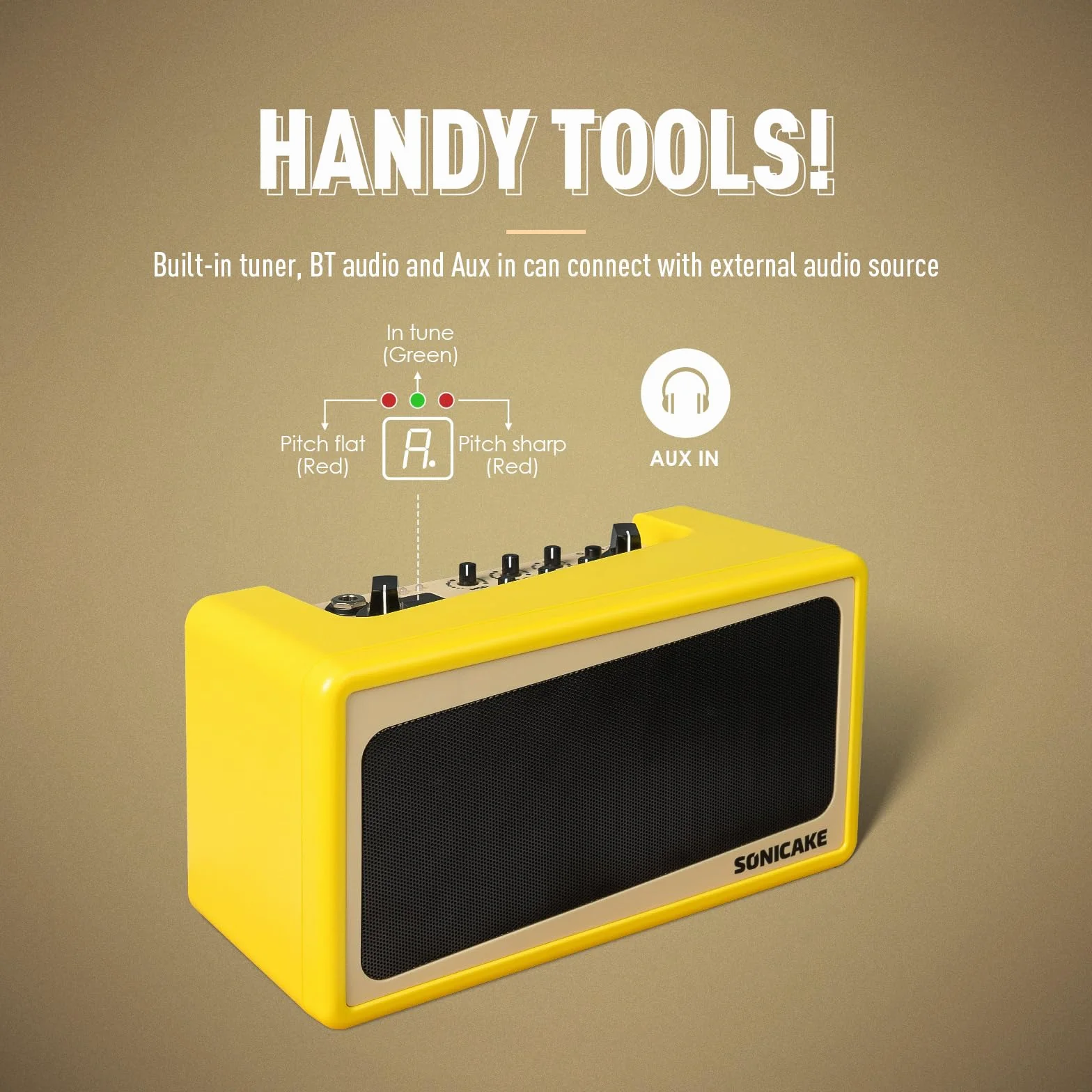 SONICAKE Gitarrenverstärker Mini Combo Amp Bluetooth Multi-Effekt Amp Toast
