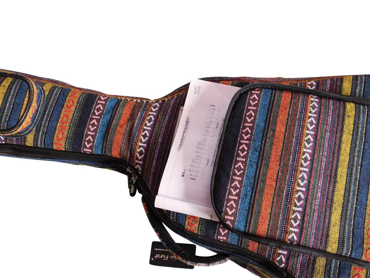 MUSIC FIRST Gepolsterter Gitarrenkoffer im Landhausstil, 91,4 cm, Reise-Gitarrentasche, 91,4 cm (91,4 cm) Gitarren-Rucksack (passend für 91,4-94 cm, 3/4 Junior-Gitarre, überprüfen Sie Foto Nr. 2 und